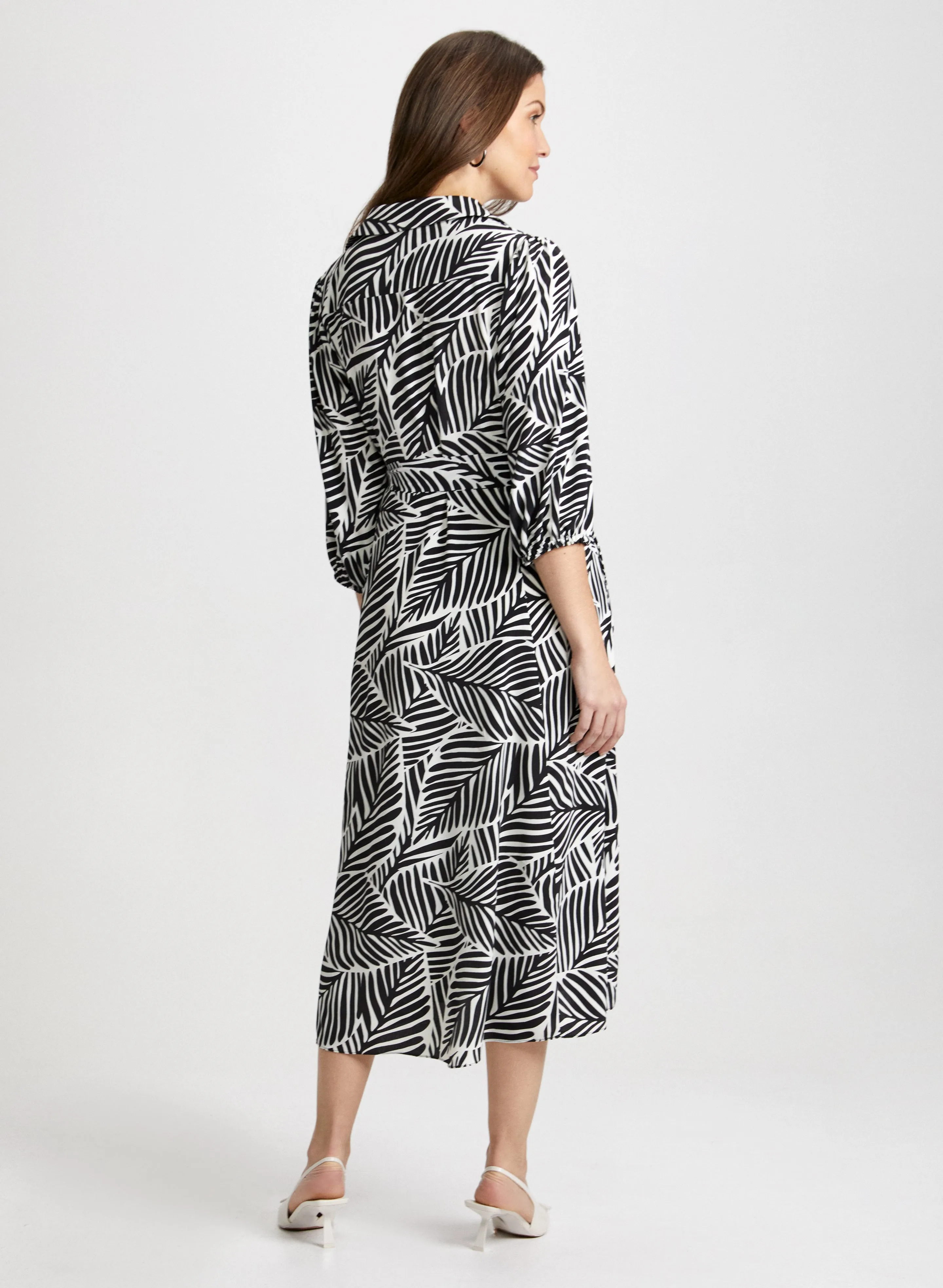 Palm Print Shirt Dress sold by Laura product image thumbnail 3