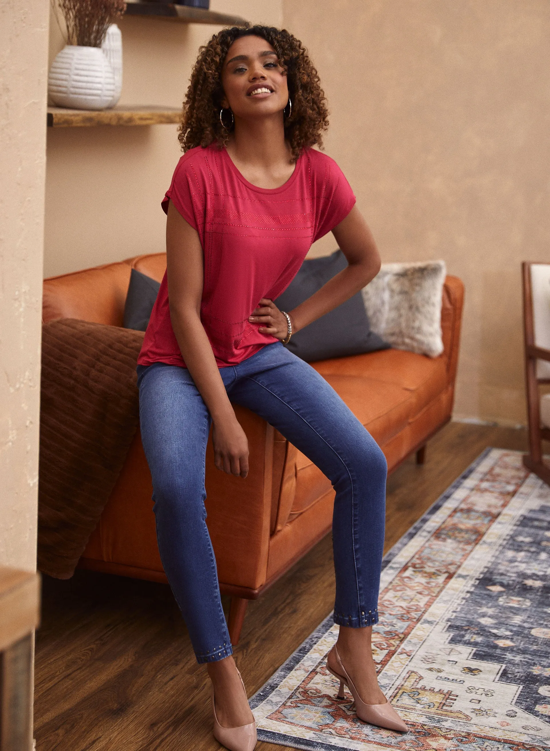 Rhinestone Detail Tee sold by Laura product image thumbnail 4