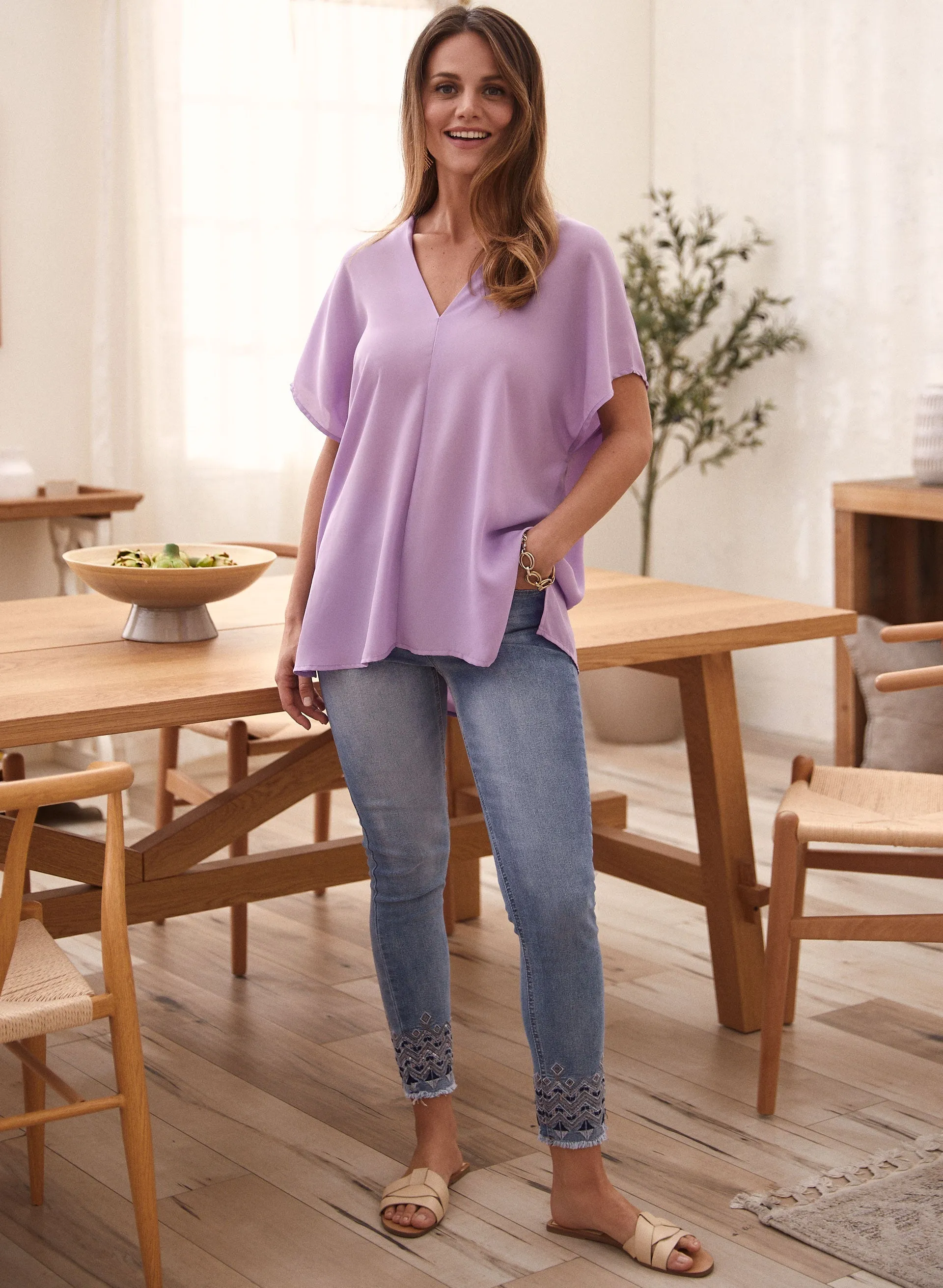 Embroidered Pull-On Denim Capris sold by Laura product image thumbnail 3