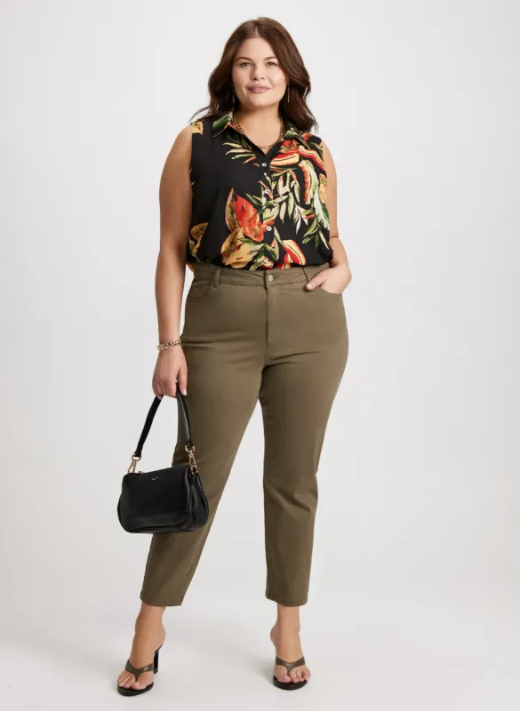 Leaf Print Blouse & Slim Leg Pants sold by Laura