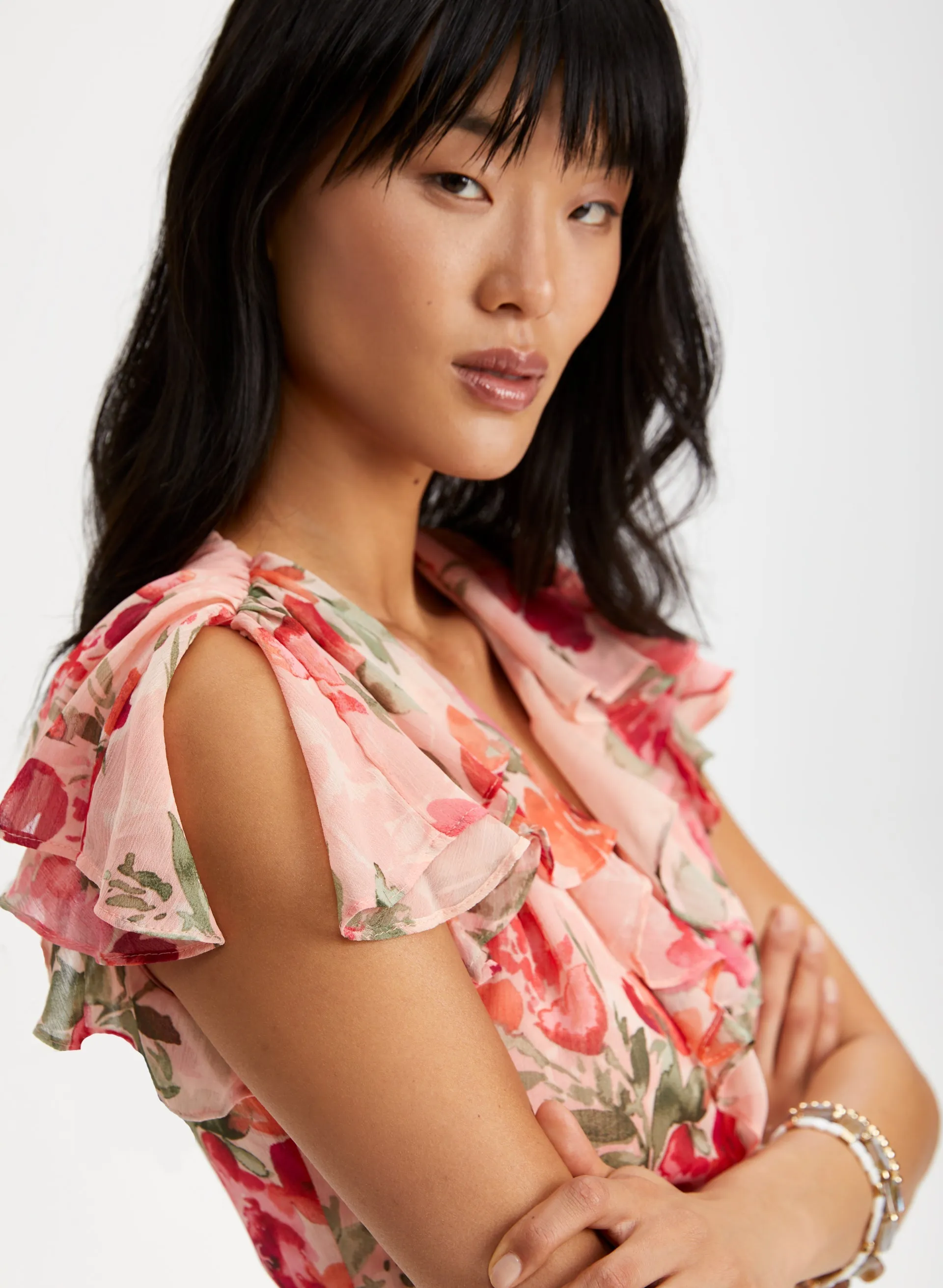 Floral Print Ruffle Dress sold by Laura product image thumbnail 4