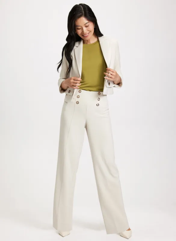 Short Twill Jacket & Wide Leg Pants sold by Laura
