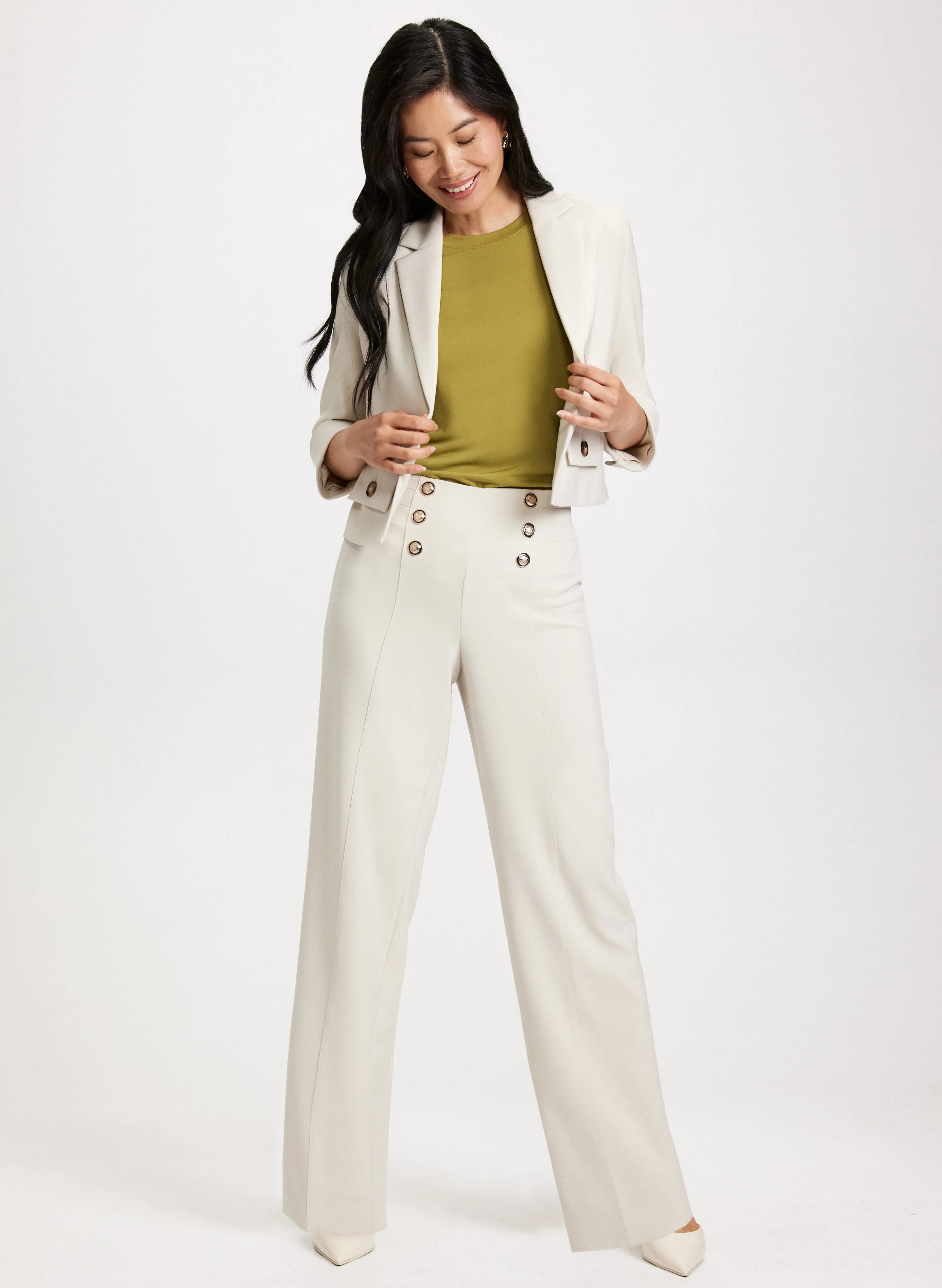 Short Twill Jacket & Wide Leg Pants sold by Laura