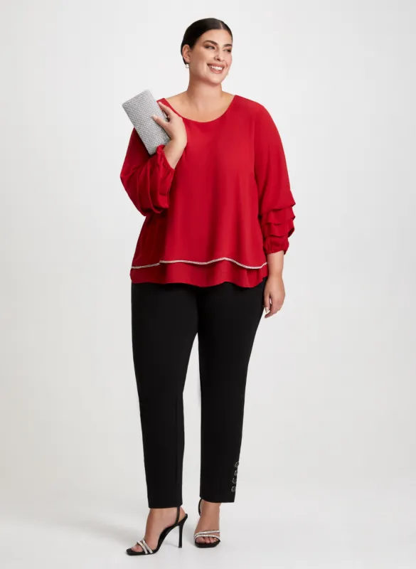 Tiered Sleeve Blouse & Straight Leg Pants sold by Laura