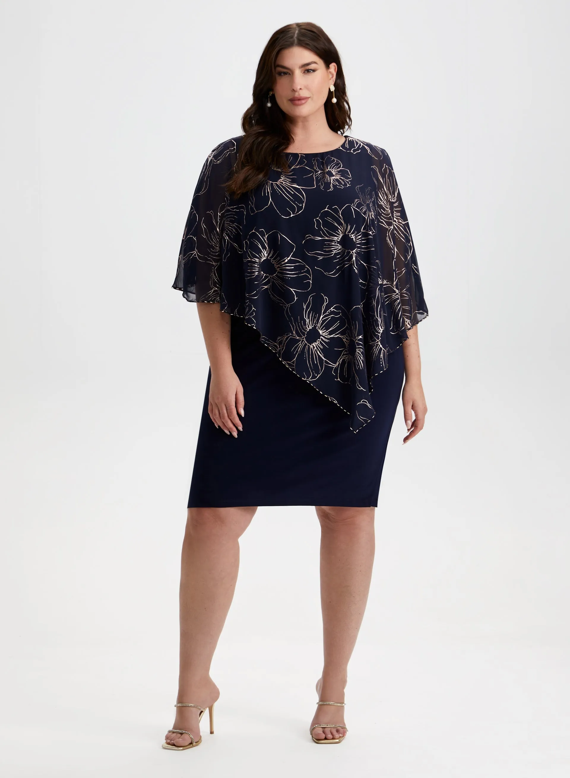 Floral Chiffon Poncho Dress sold by Laura