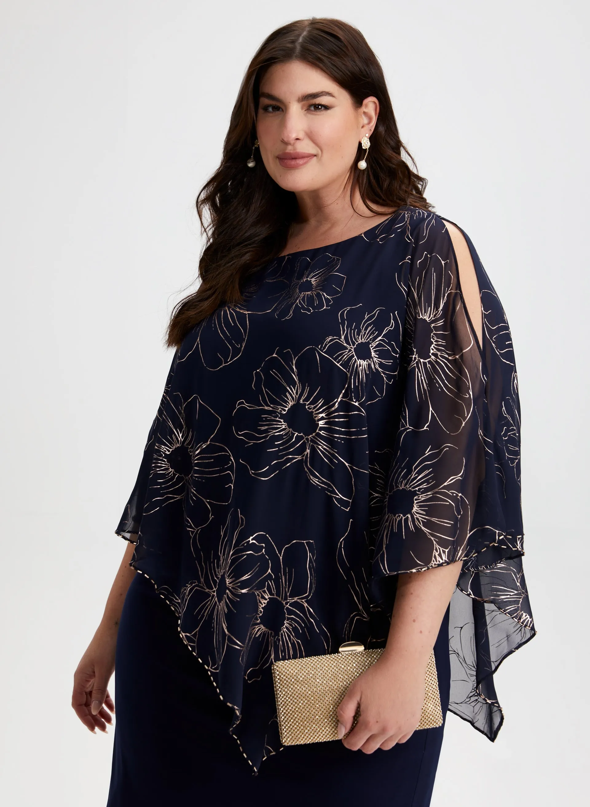 Floral Chiffon Poncho Dress sold by Laura product image thumbnail 4