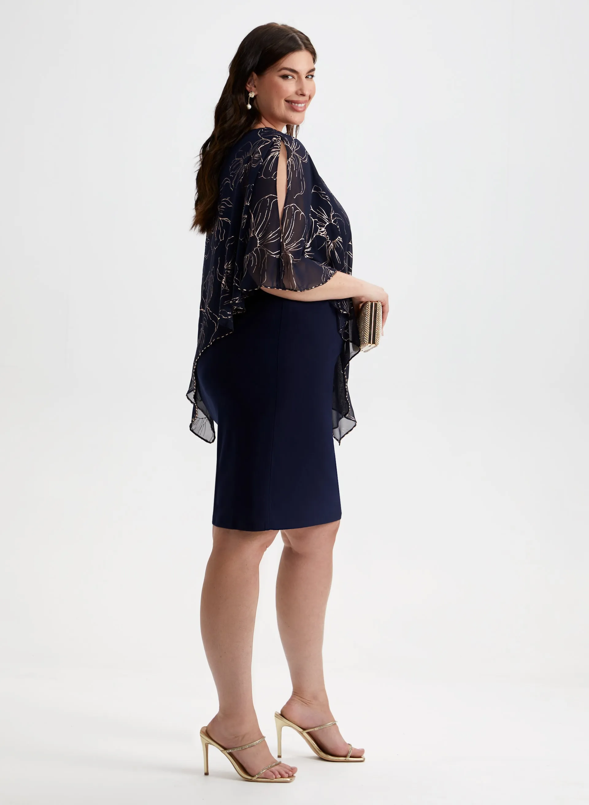 Floral Chiffon Poncho Dress sold by Laura product image thumbnail 2