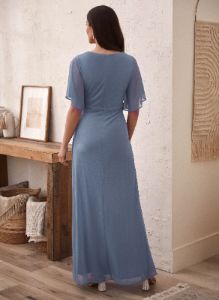 Flutter Sleeve Shirred Detail Dress sold by Laura