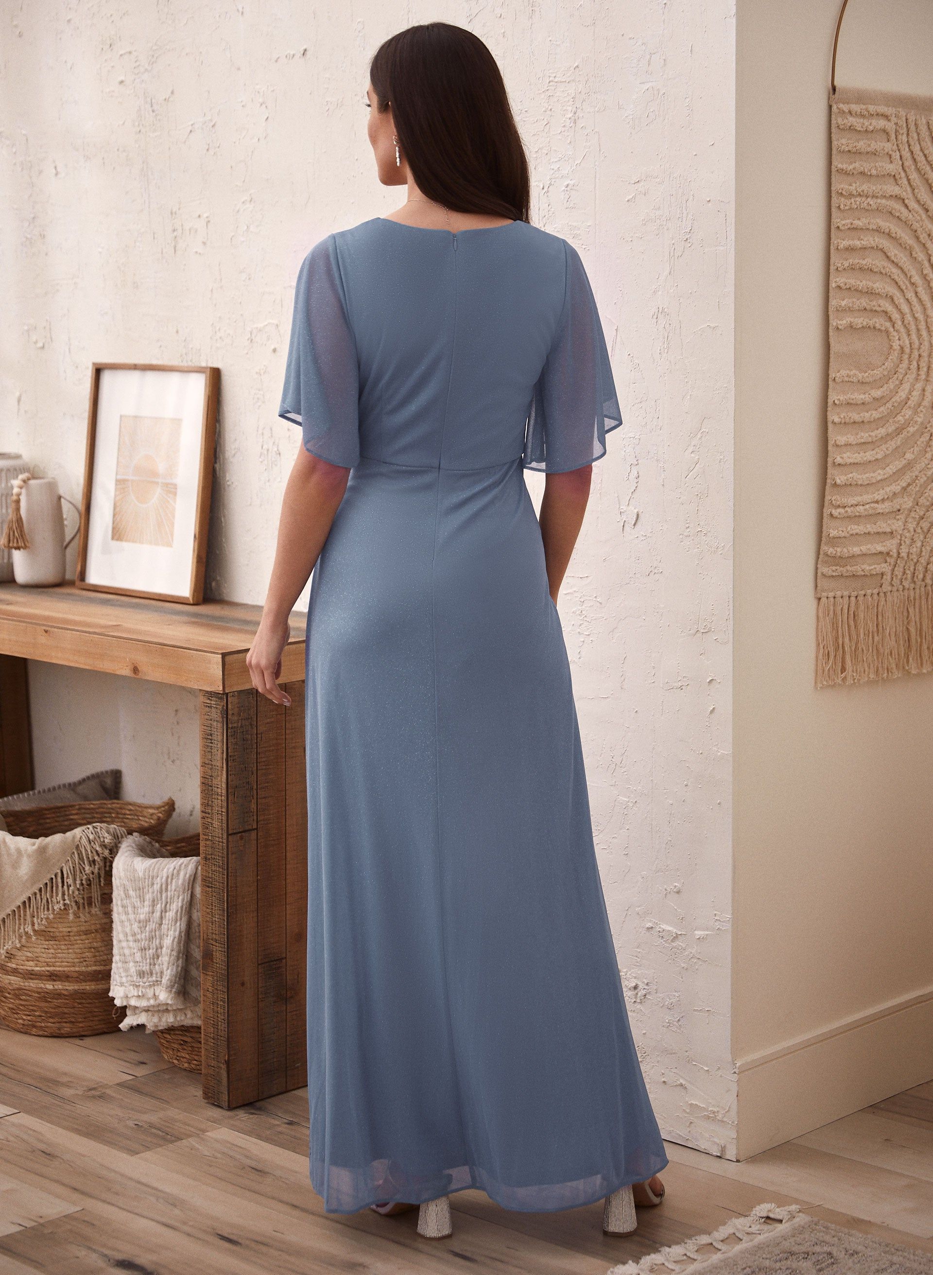 Flutter Sleeve Shirred Detail Dress sold by Laura product image thumbnail 3