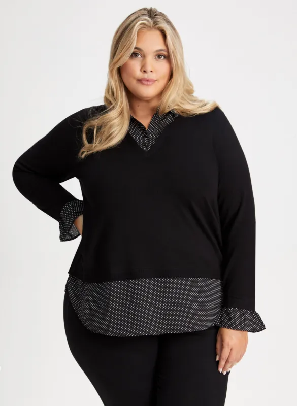 Dot Motif Fooler Sweater sold by Laura