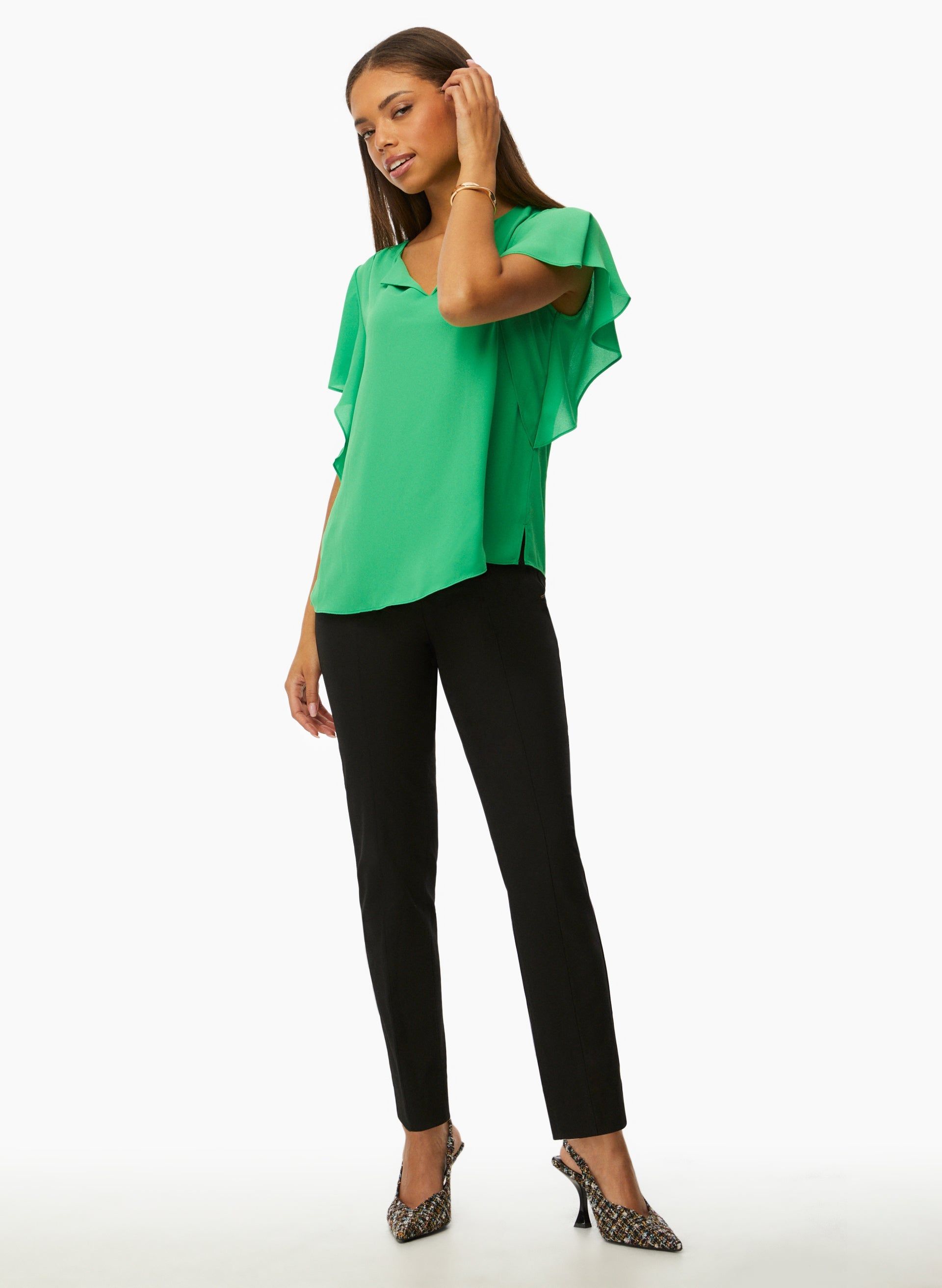 Short Ruffle Sleeve Blouse sold by Laura product image thumbnail 2