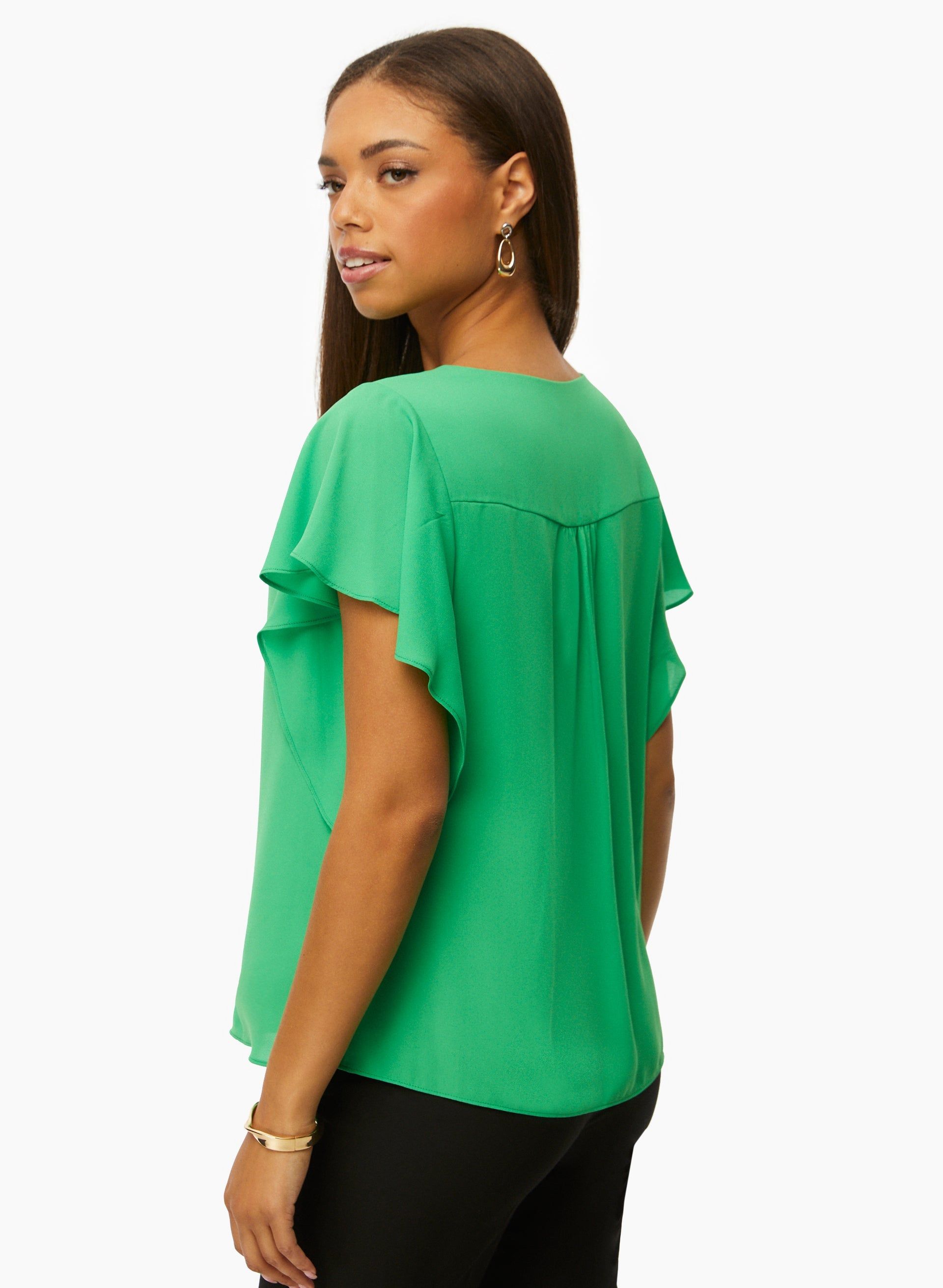 Short Ruffle Sleeve Blouse sold by Laura product image thumbnail 3