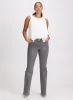 Layered Sleeveless Blouse & Foiled Straight Leg Jeans sold by Laura