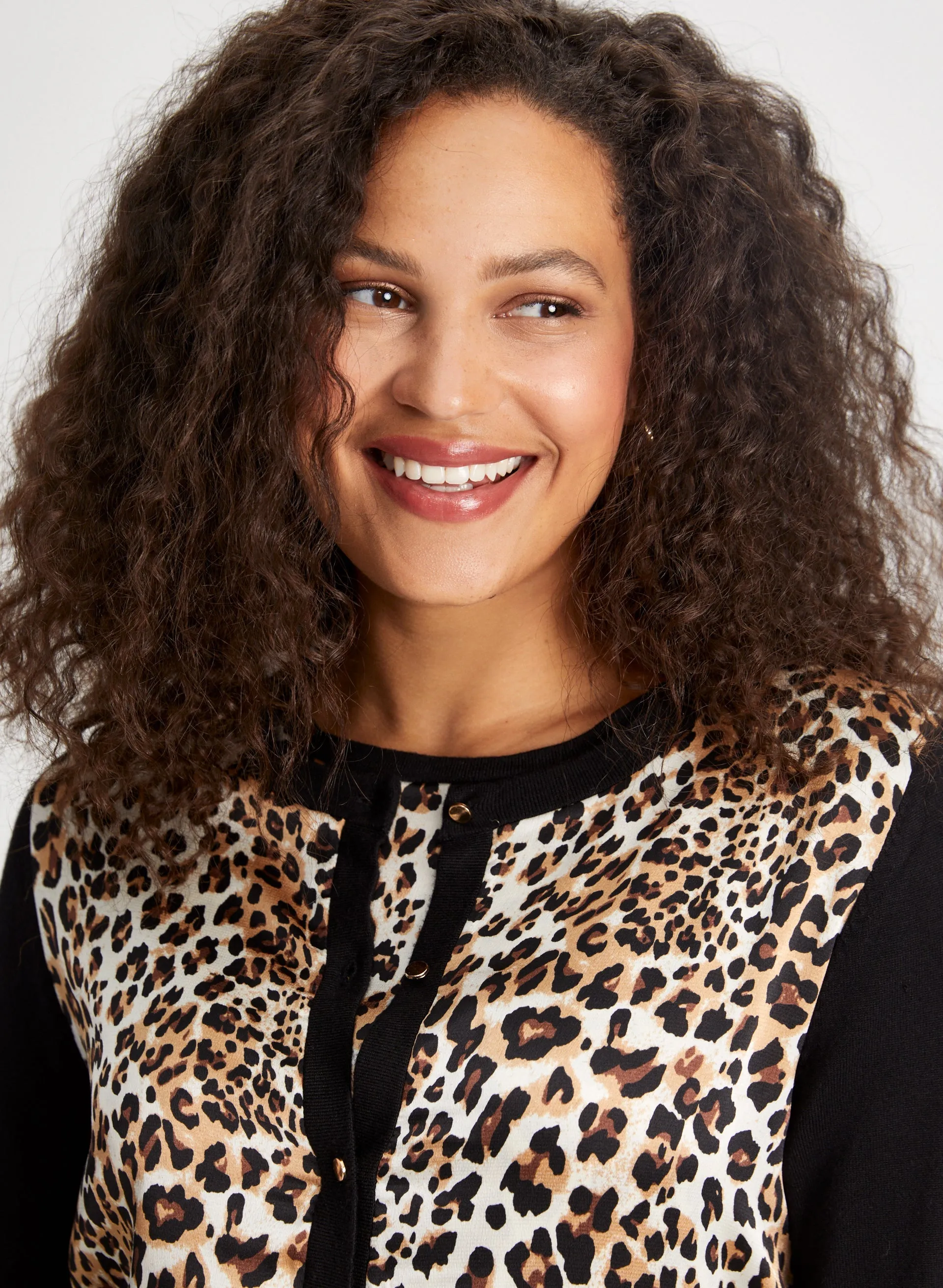 Animal Print Button Front Cardigan sold by Laura product image thumbnail 2