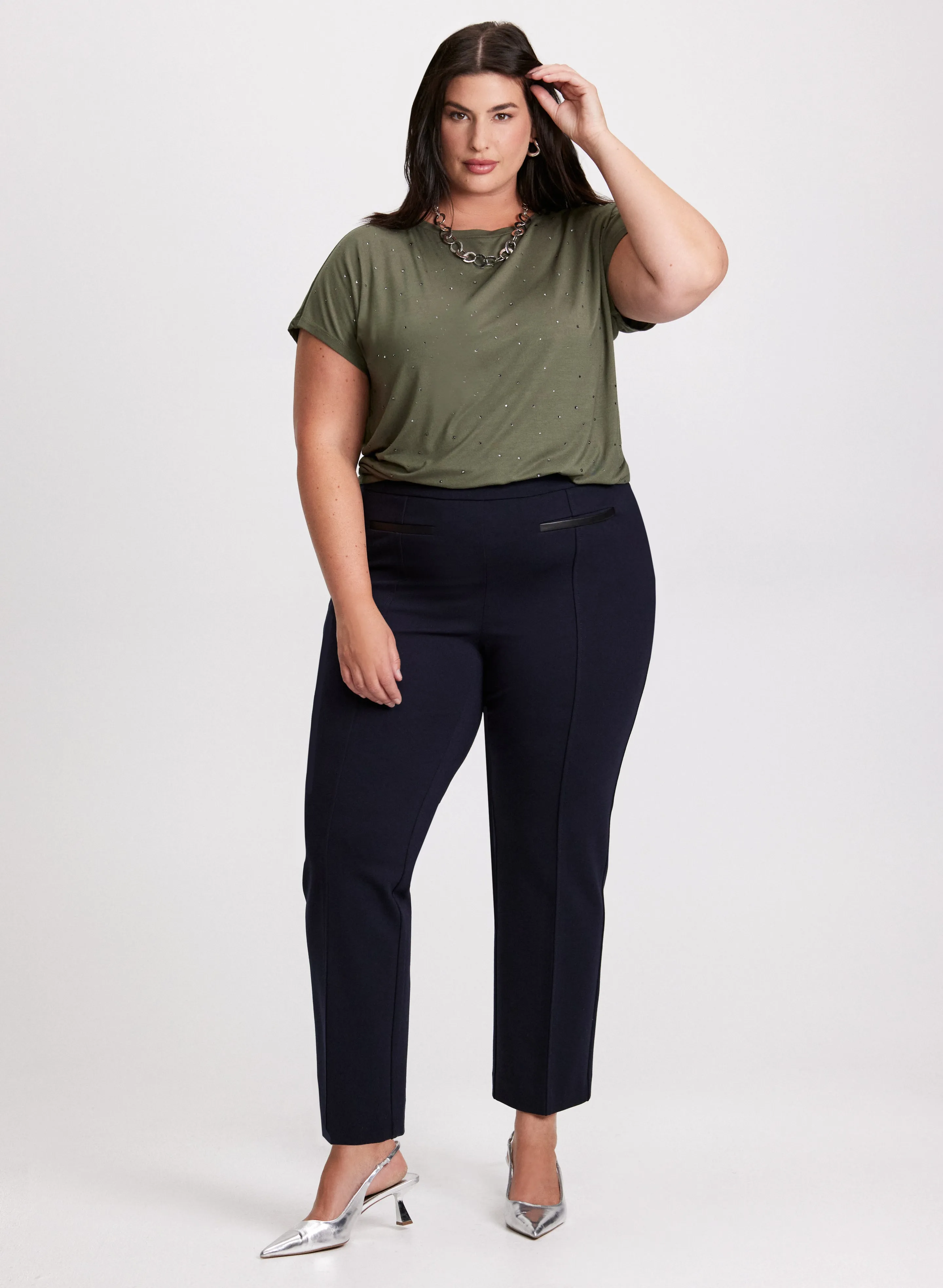 Bead Embellished T-Shirt & Straight Leg Pants sold by Laura