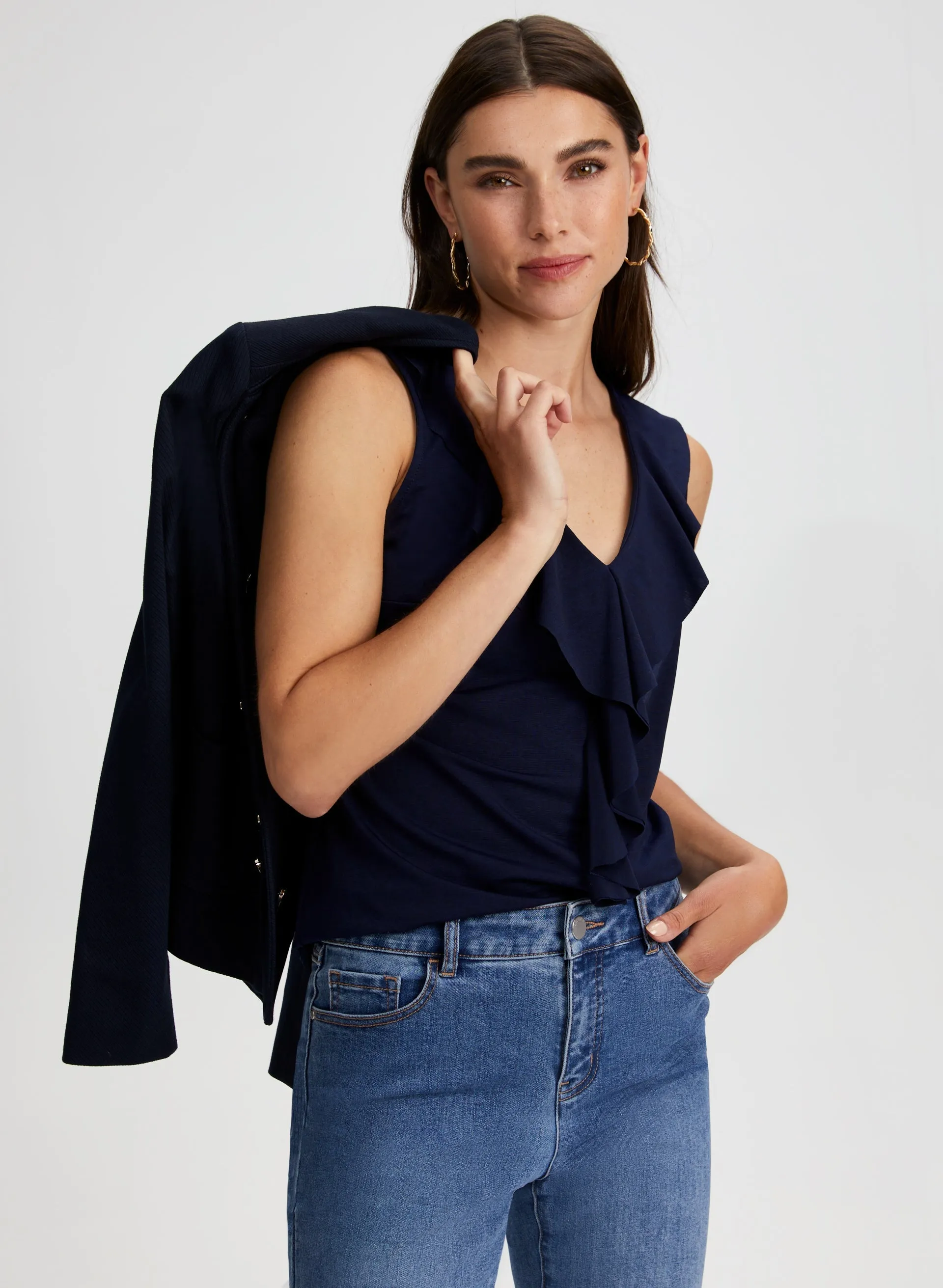 Cascading Ruffle Sleeveless Top sold by Laura product image thumbnail 5