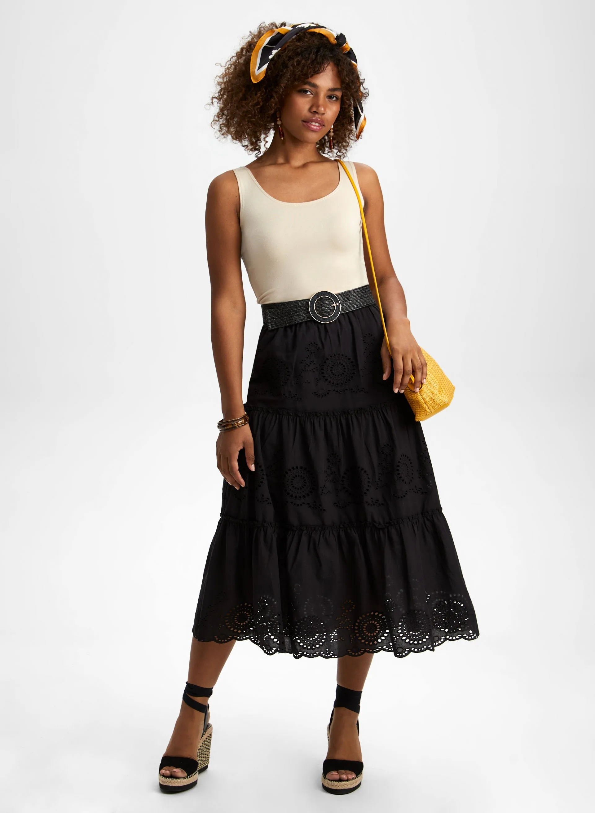 Tiered Eyelet Skirt sold by Laura product image thumbnail 3