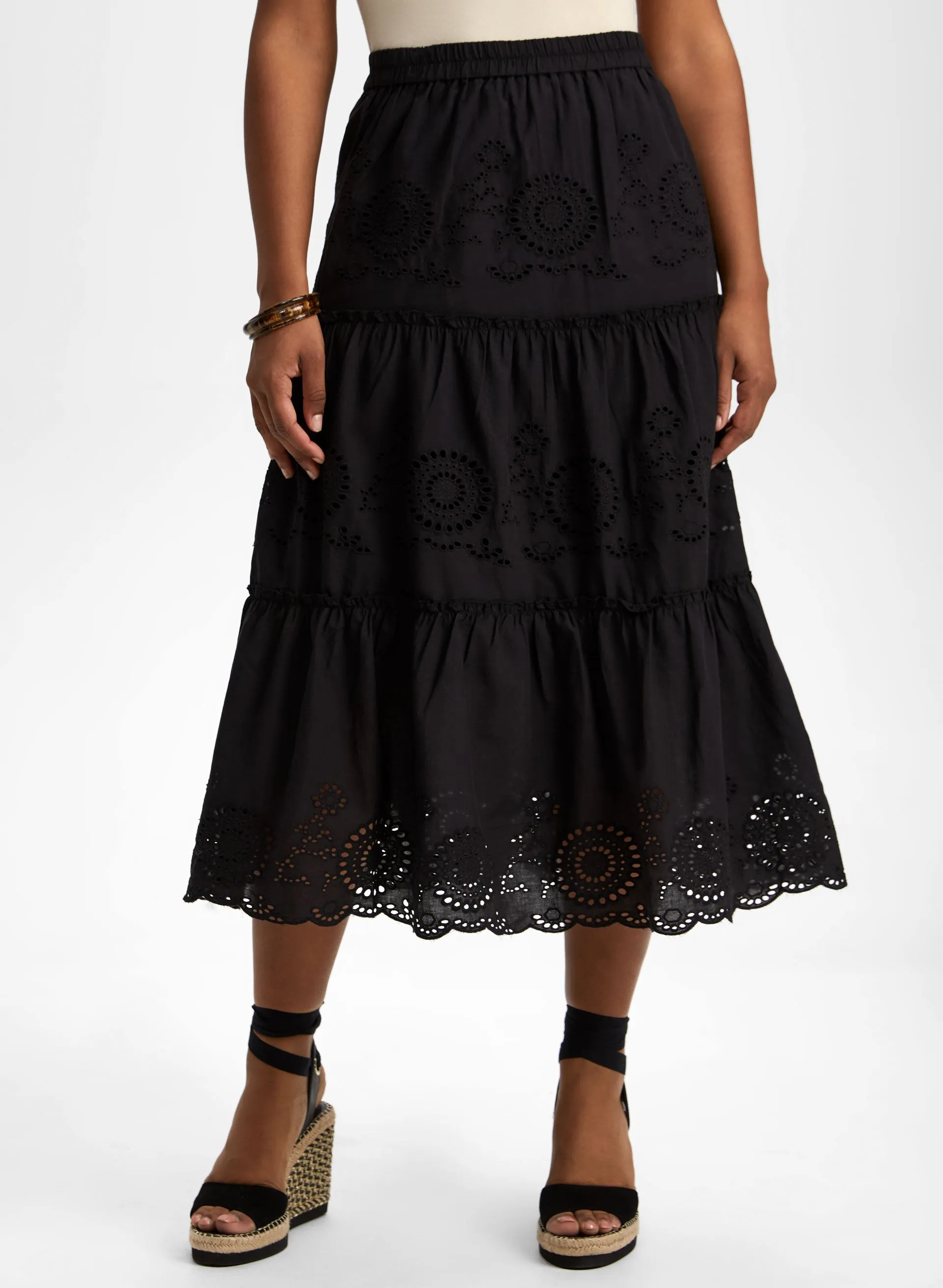 Tiered Eyelet Skirt sold by Laura