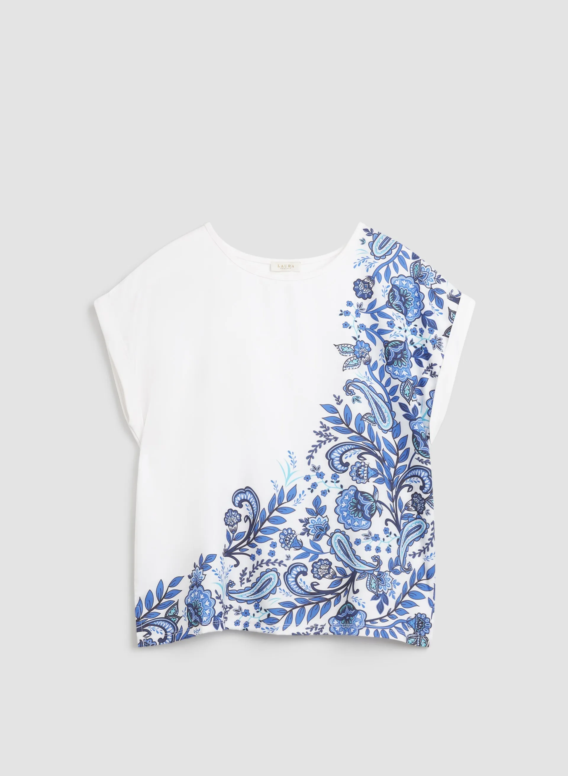 Cap Sleeve Paisley Print Tee sold by Laura product image thumbnail 5