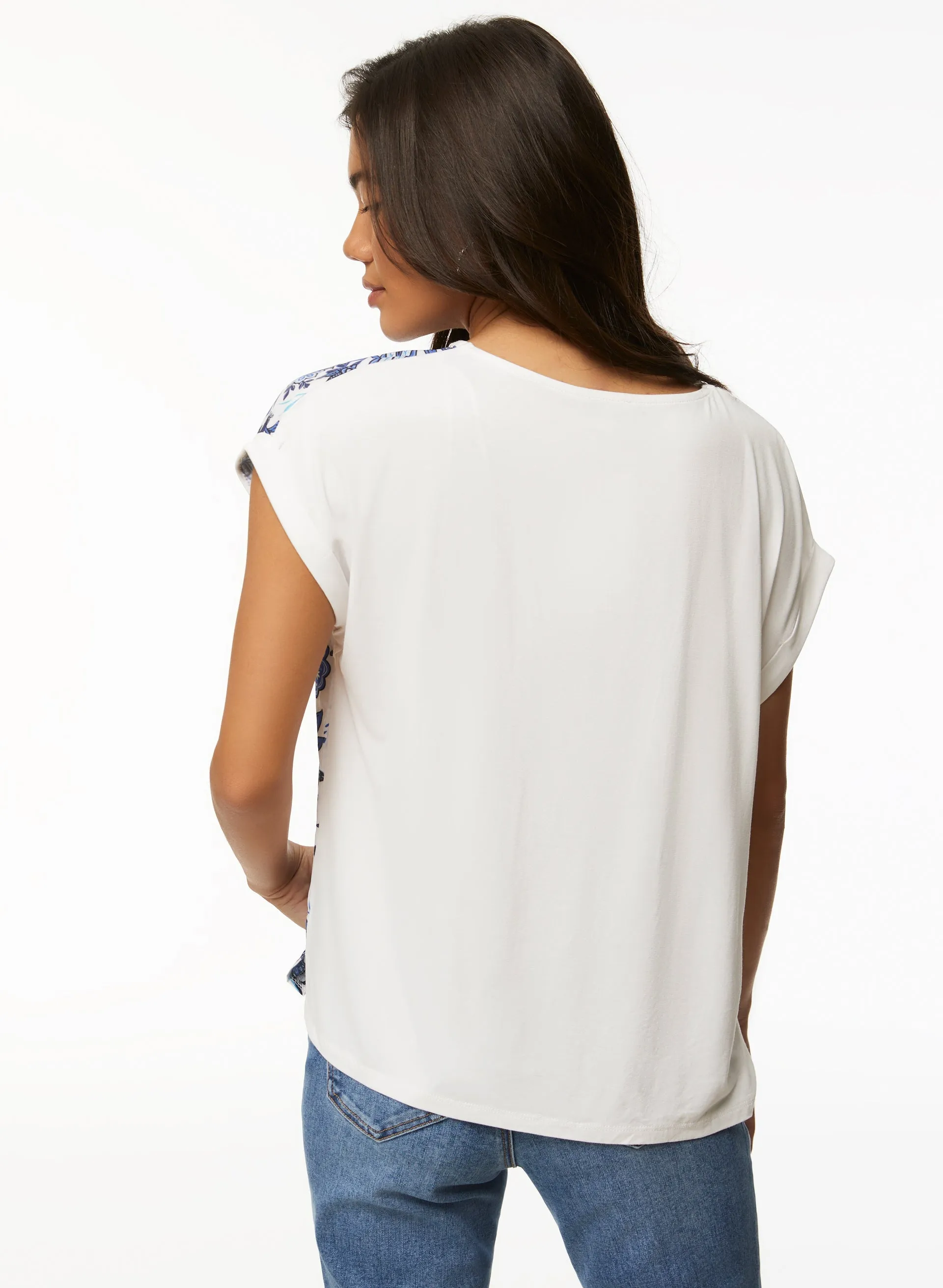 Cap Sleeve Paisley Print Tee sold by Laura product image thumbnail 4