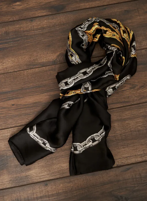 Two-Tone Chain Print Scarf sold by Laura