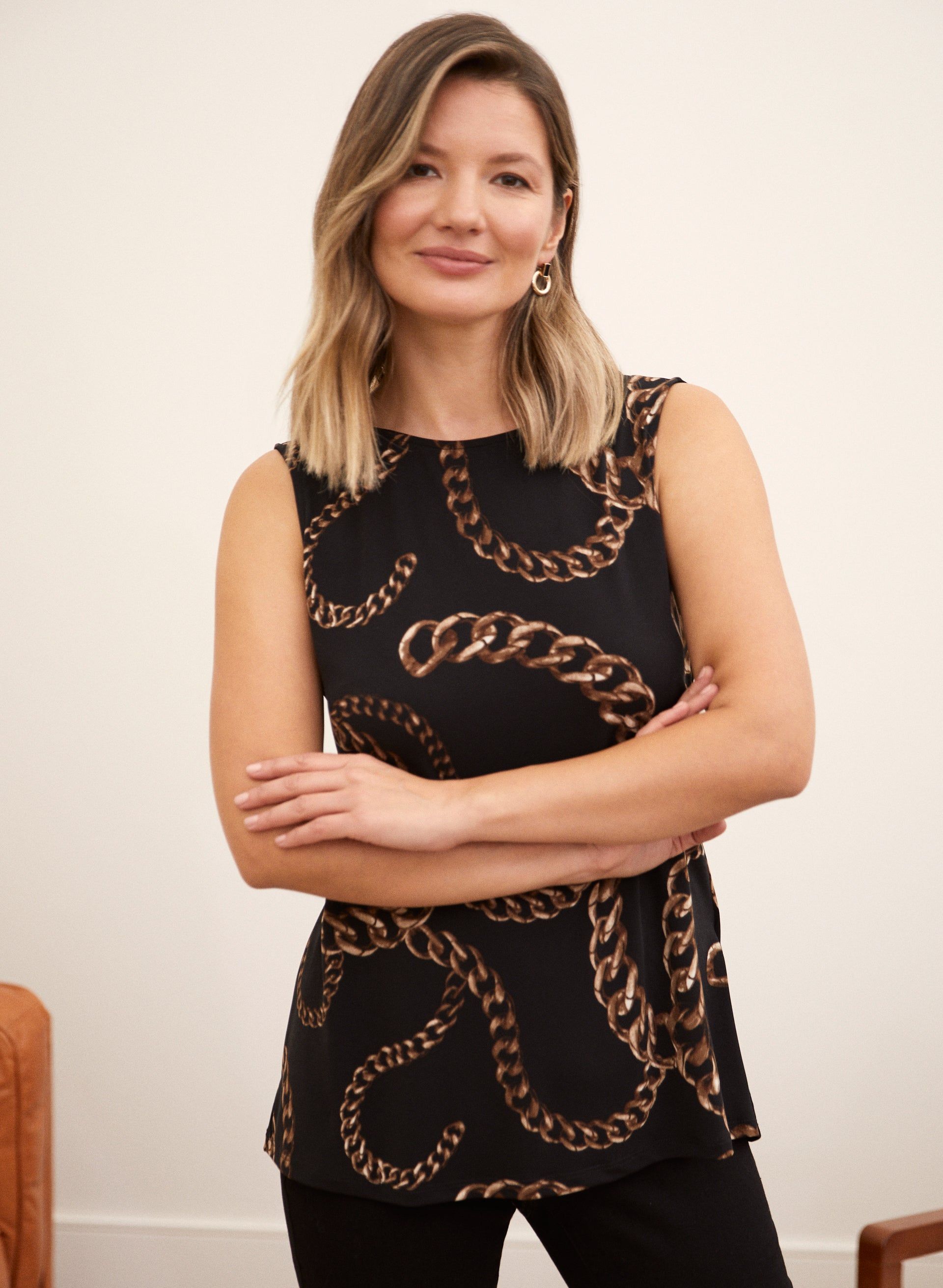 Chain Print Sleeveless Top sold by Laura