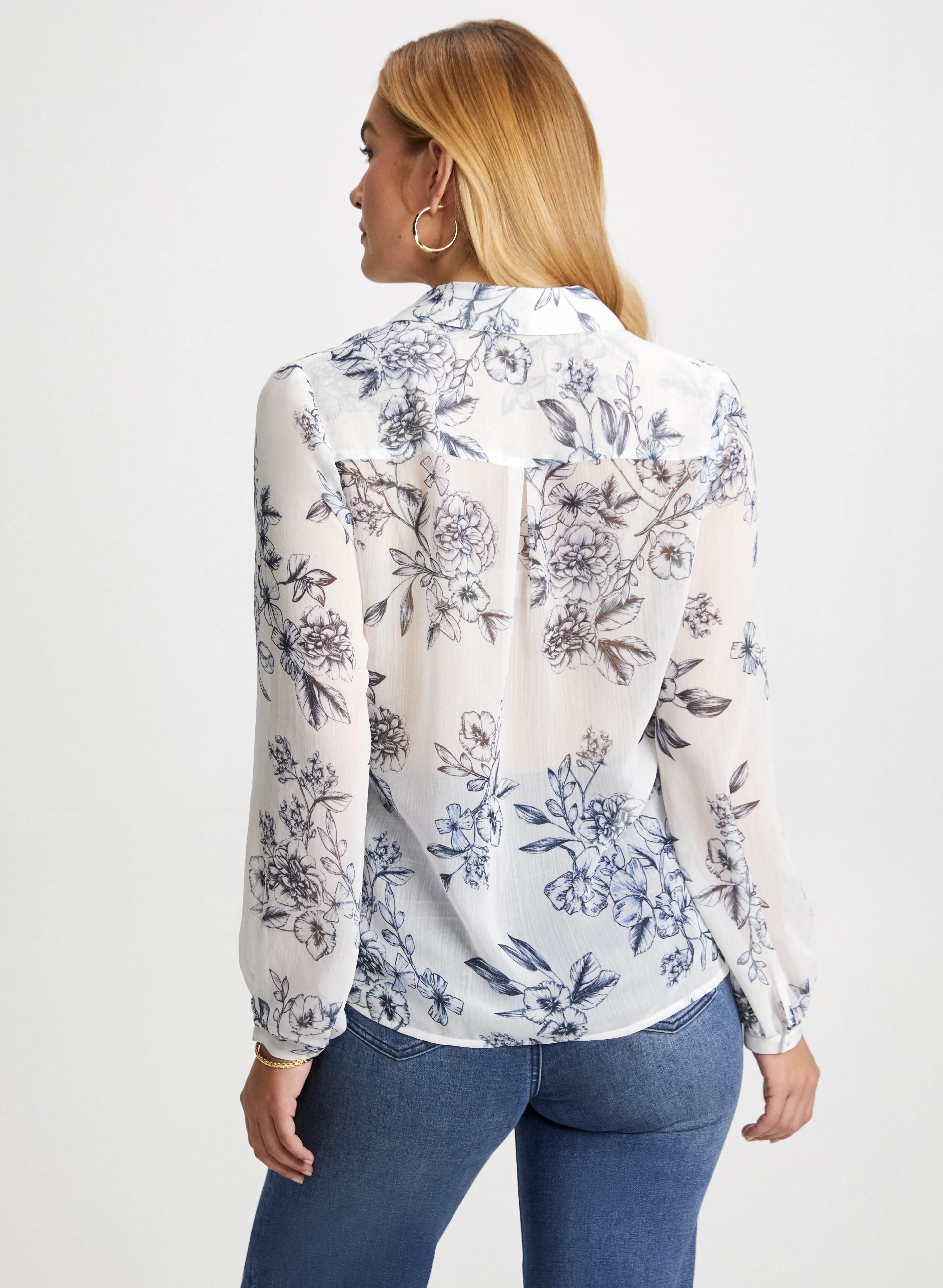 Floral Print Ruffle Shirt sold by Laura product image thumbnail 4