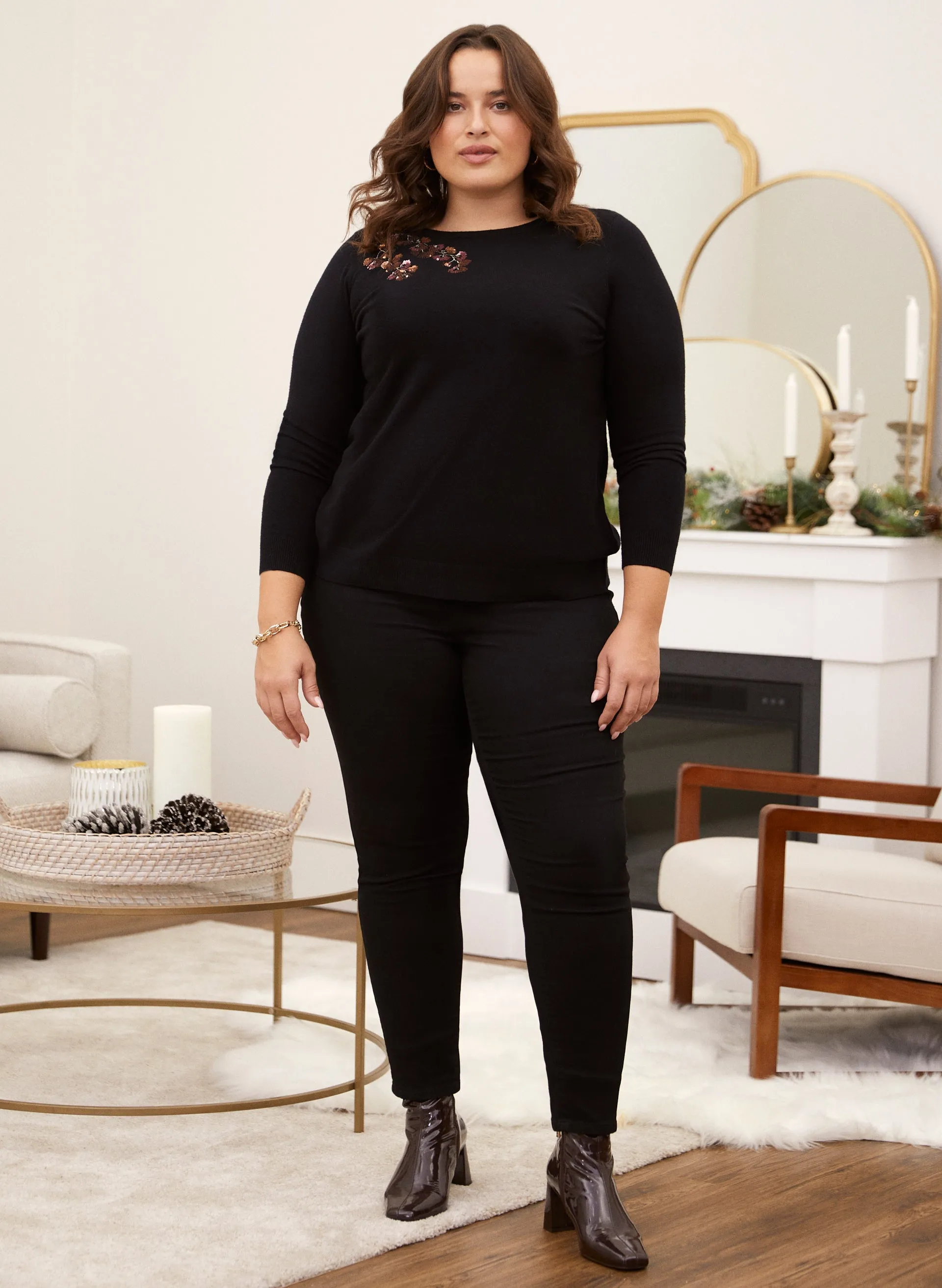 Sequin Floral Detail Sweater sold by Laura product image thumbnail 5