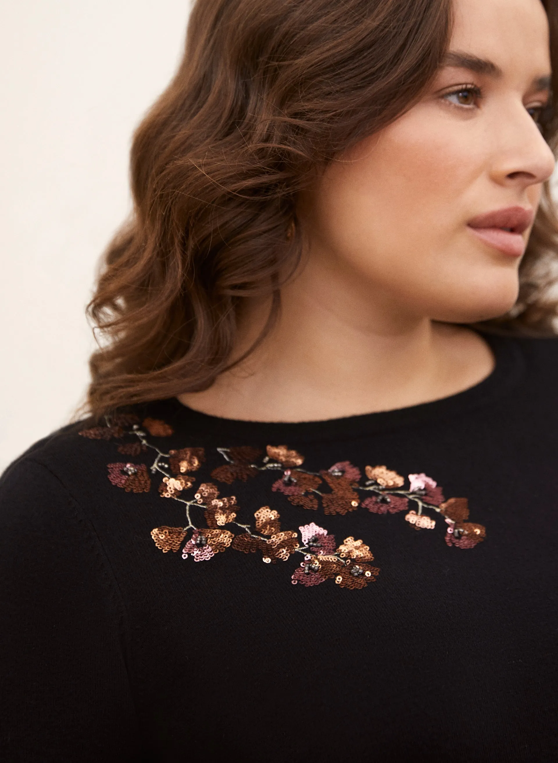 Sequin Floral Detail Sweater sold by Laura product image thumbnail 2