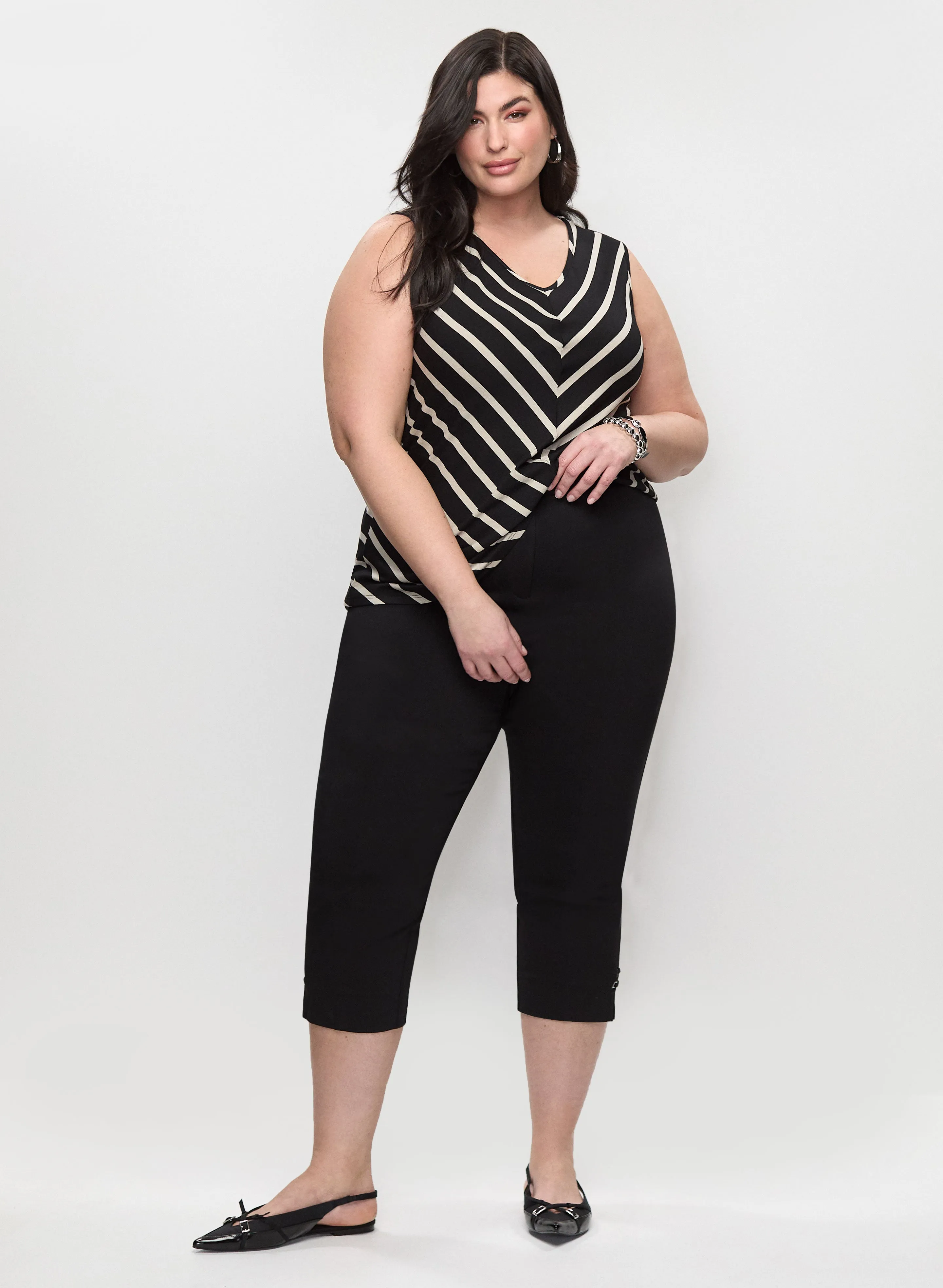 Chevron Stripe Sleeveless Top & Bengaline Capris sold by Laura