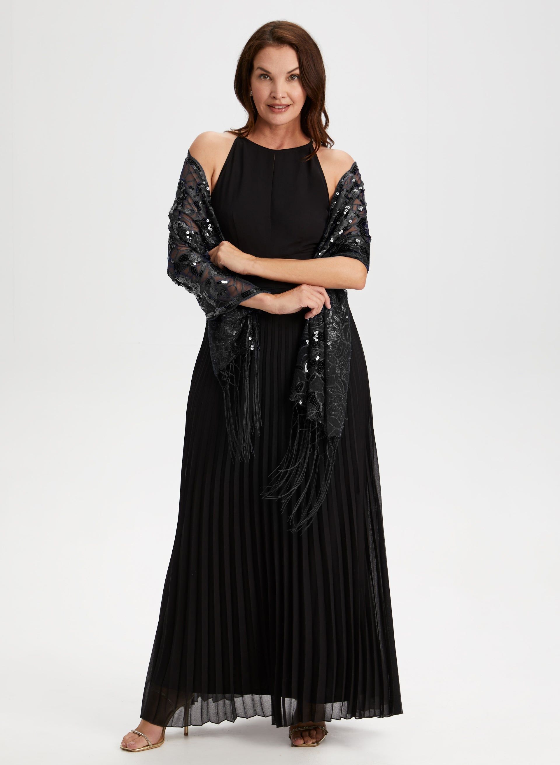 Floral Sequin Mesh Shawl sold by Laura product image thumbnail 2