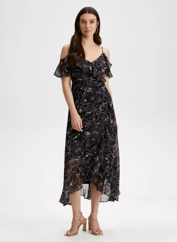 Cold Shoulder Floral Print Dress sold by Laura