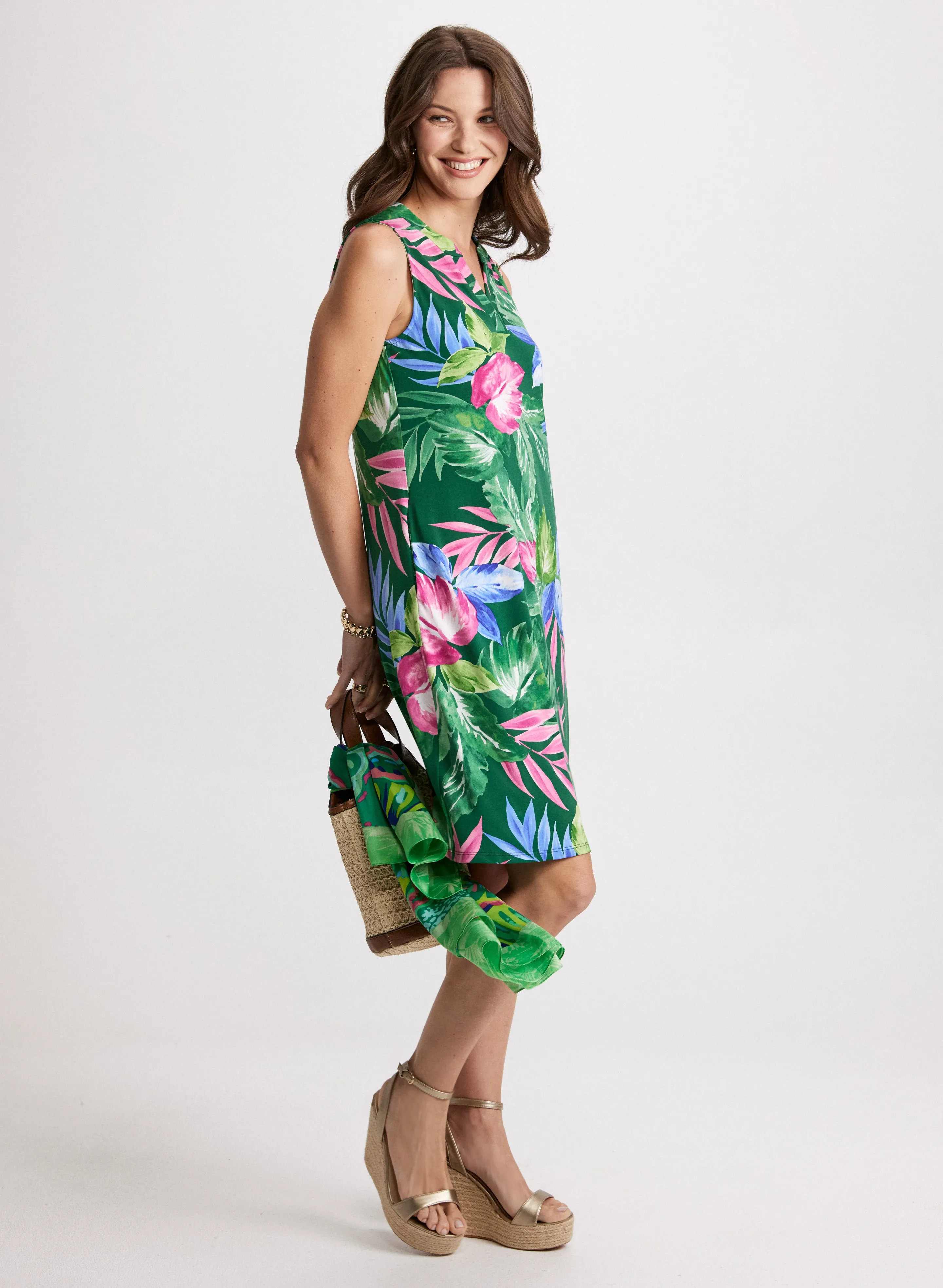 Tropical Print A-Line Dress sold by Laura product image thumbnail 2