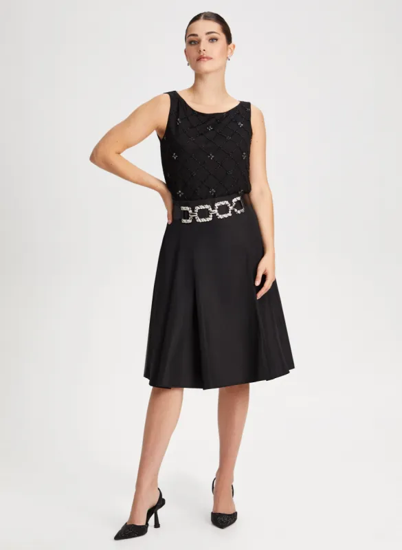 Flared Skirt & Beaded Sleeveless Top sold by Laura