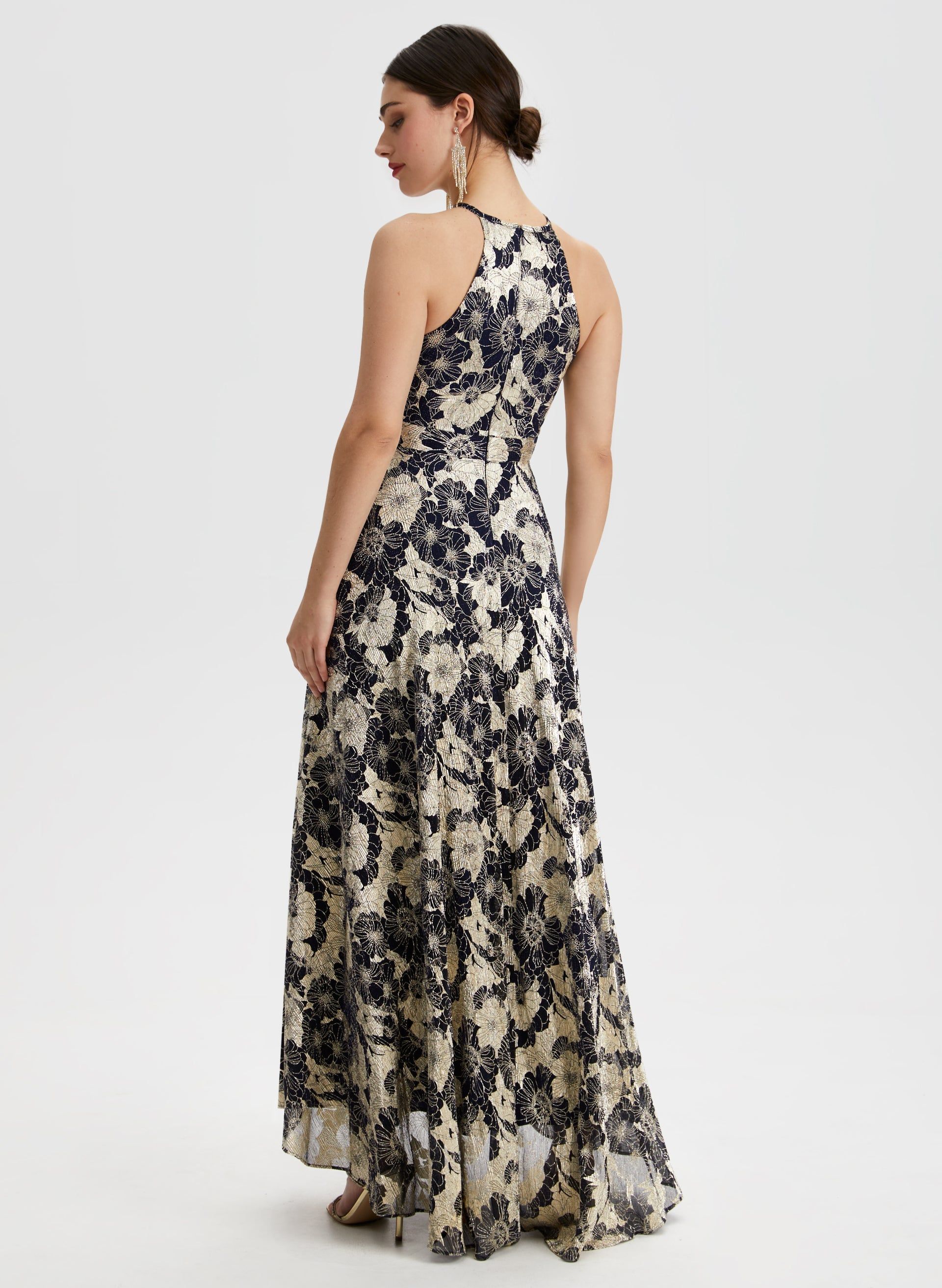 Foil Plisse Halter Neck Dress sold by Laura product image thumbnail 4