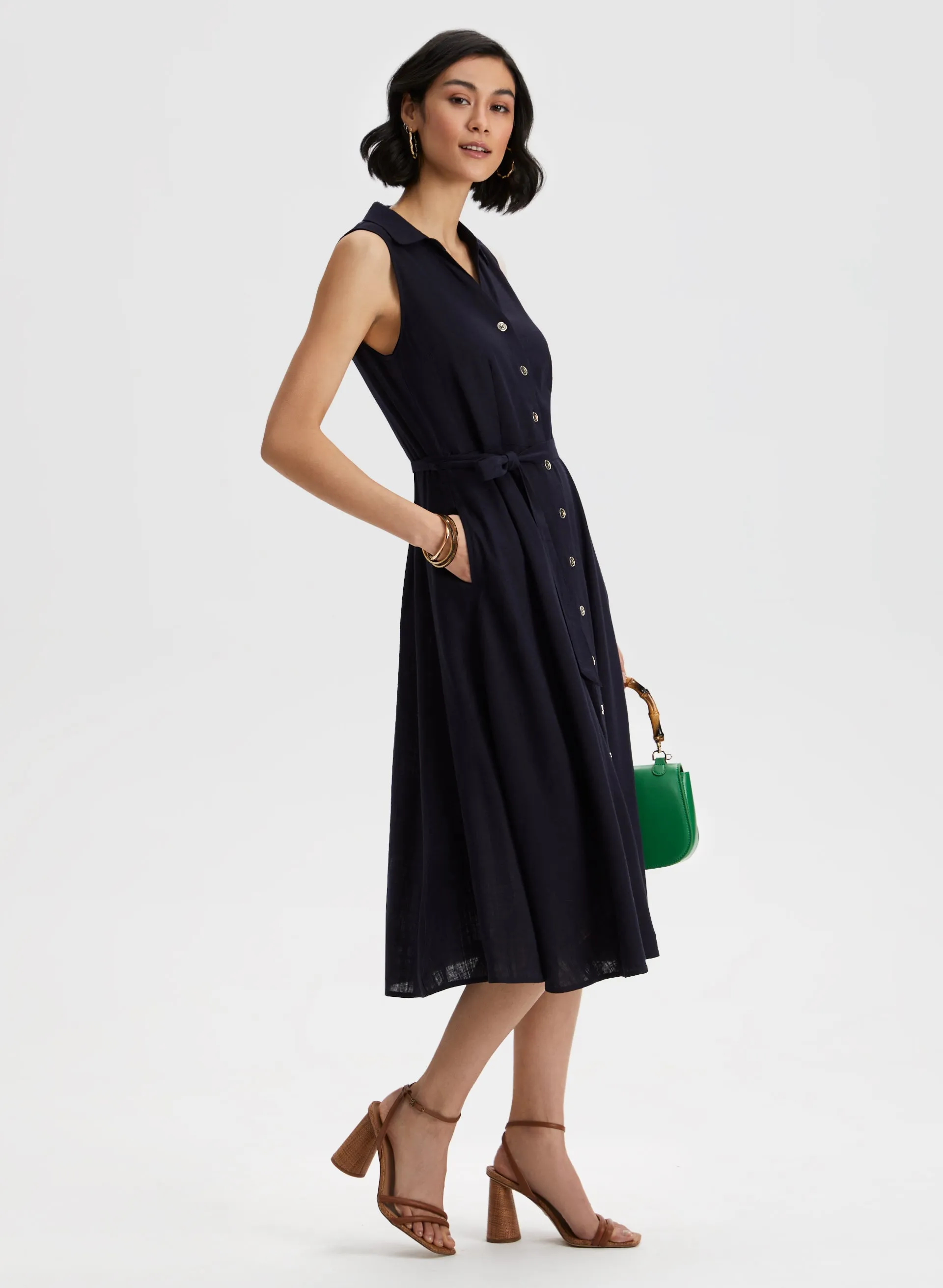 Linen-Blend Midi Dress sold by Laura product image thumbnail 3