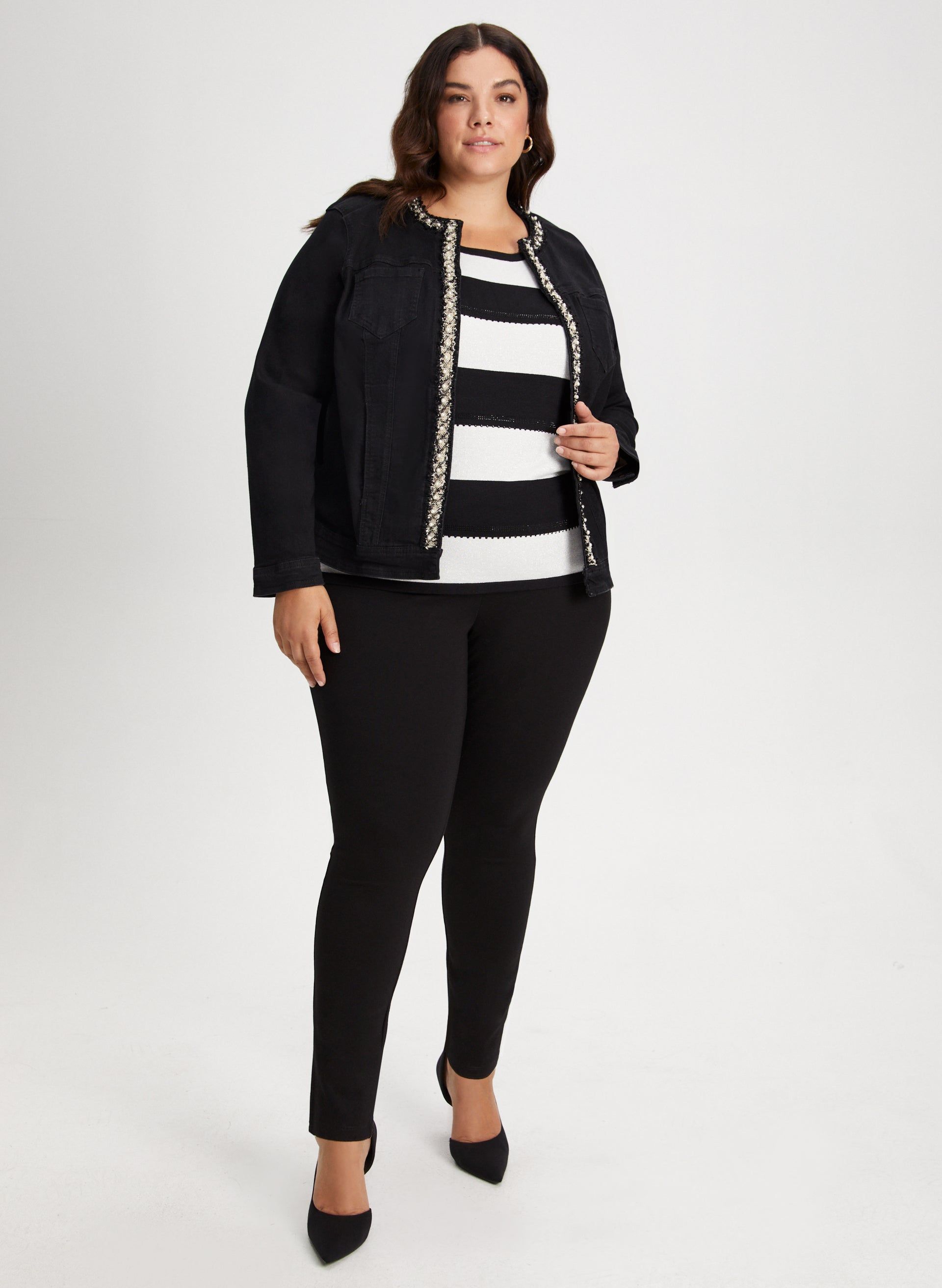 Embellished Trim Denim Jacket sold by Laura product image thumbnail 3