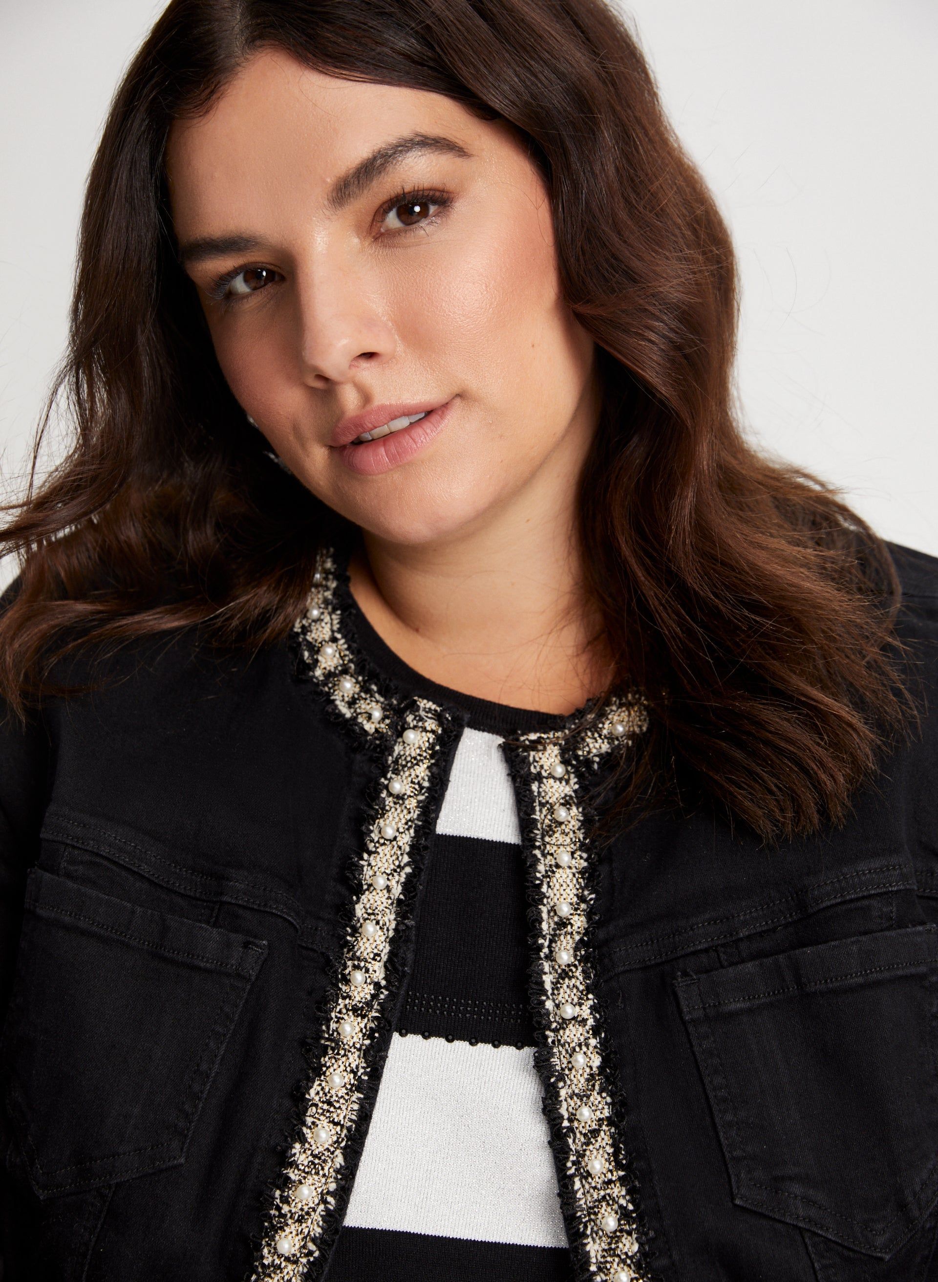 Embellished Trim Denim Jacket sold by Laura product image thumbnail 4