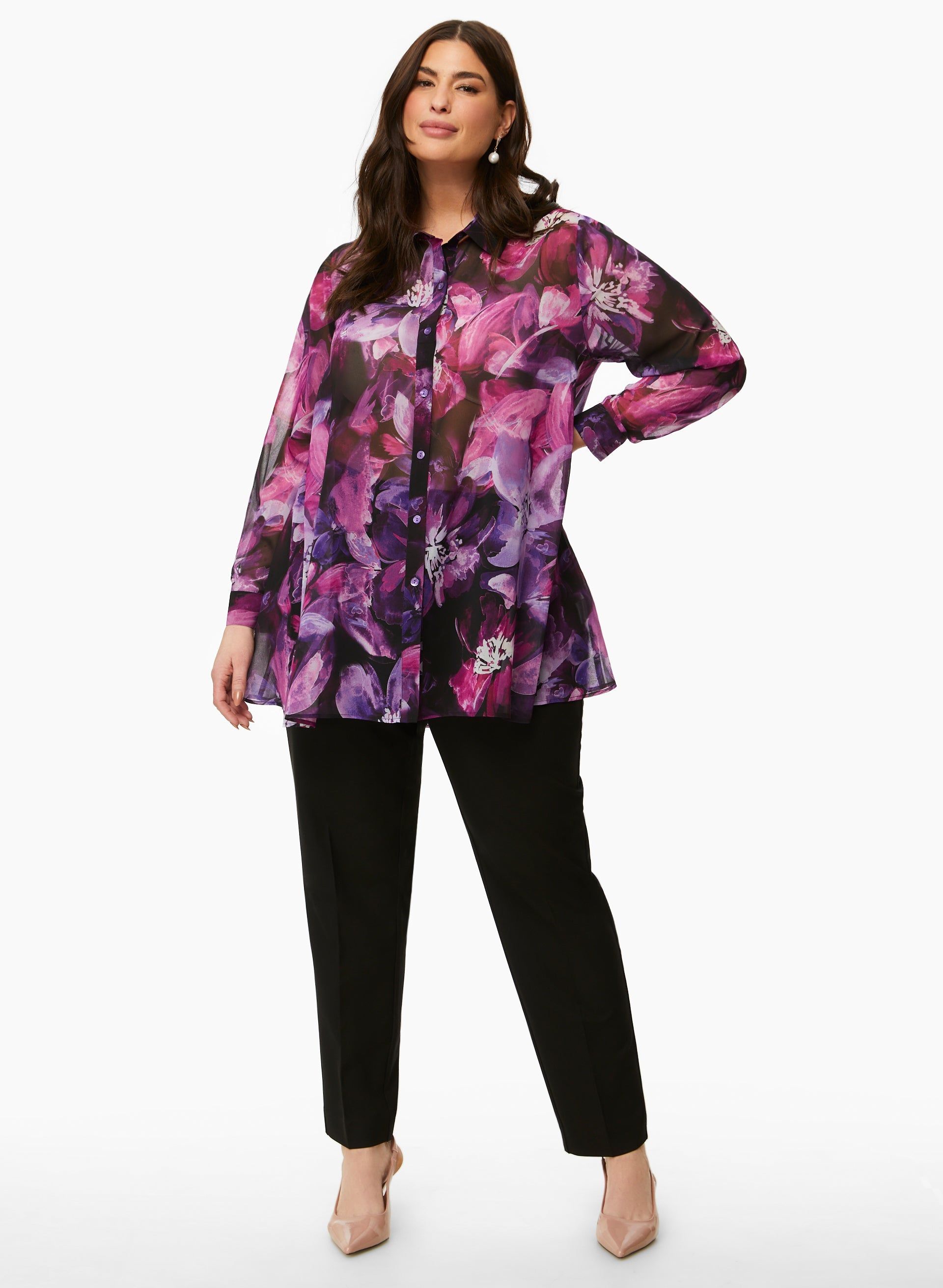 Floral Print Button-Up Blouse sold by Laura product image thumbnail 4