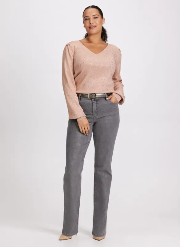 V-Neck Sweater & Straight Leg Jeans sold by Laura