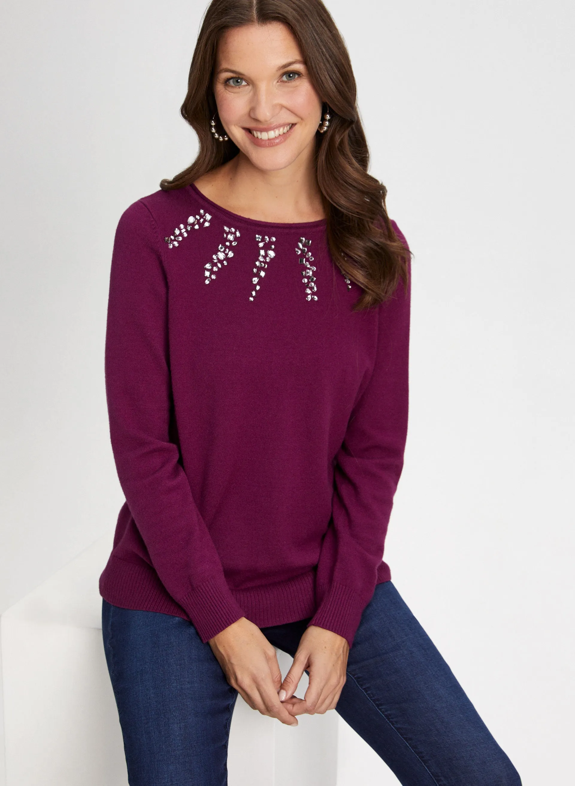 Rhinestone Detail Sweater sold by Laura product image thumbnail 5