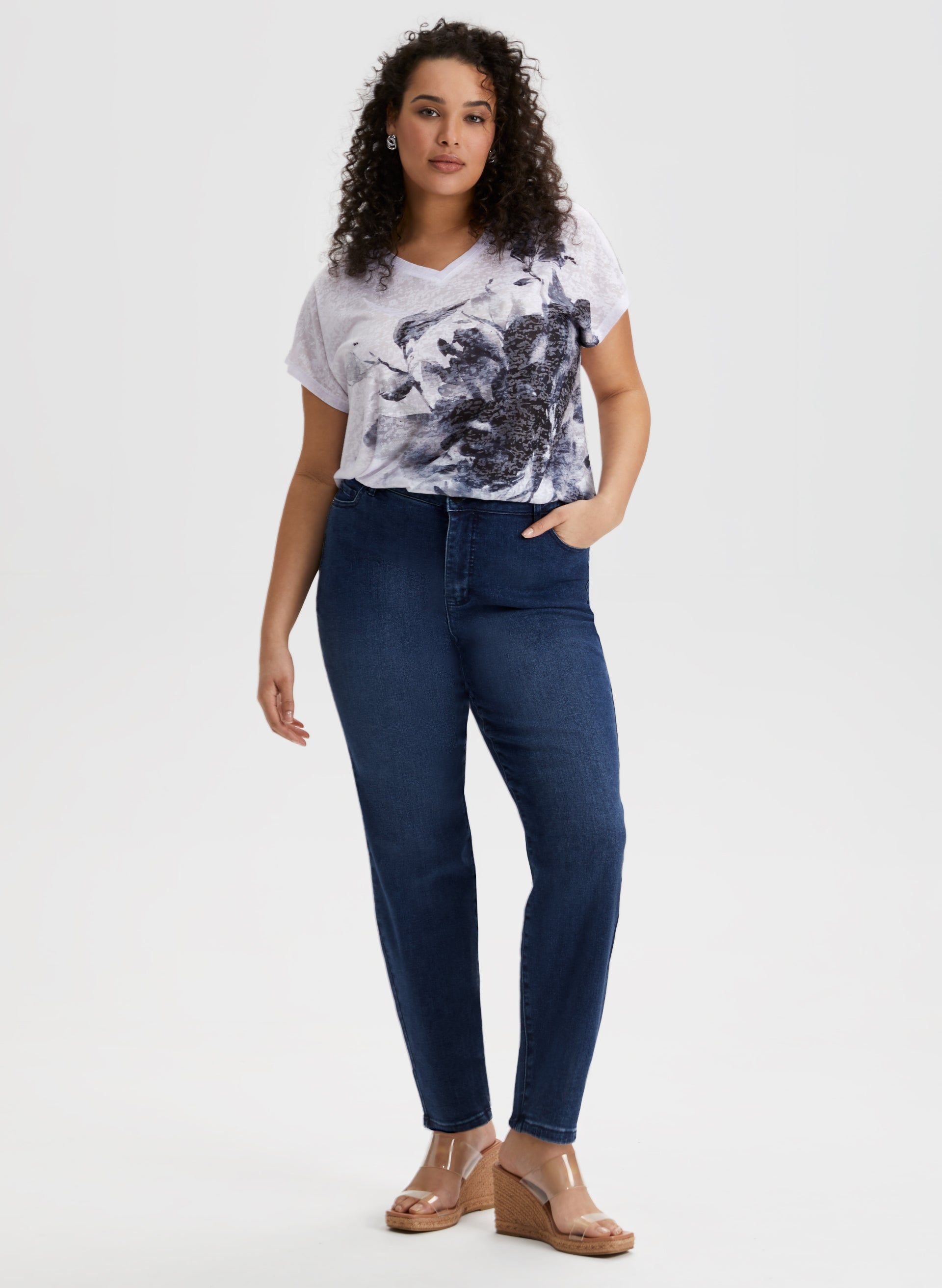 Floral Print Burnout Tee sold by Laura product image thumbnail 4