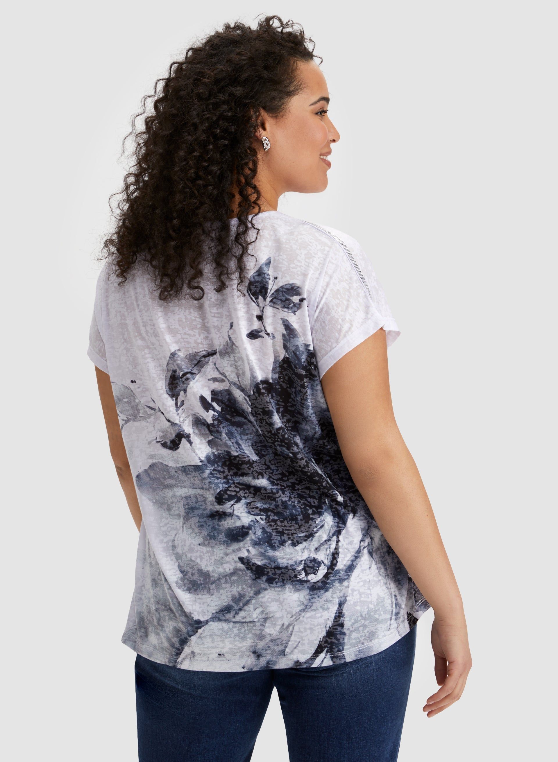 Floral Print Burnout Tee sold by Laura product image thumbnail 2