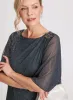 Rhinestone Detail Faux Wrap Dress sold by Laura