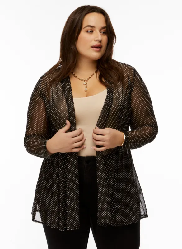 Dot Print Open Mesh Top sold by Laura