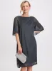 Rhinestone Detail Faux Wrap Dress sold by Laura
