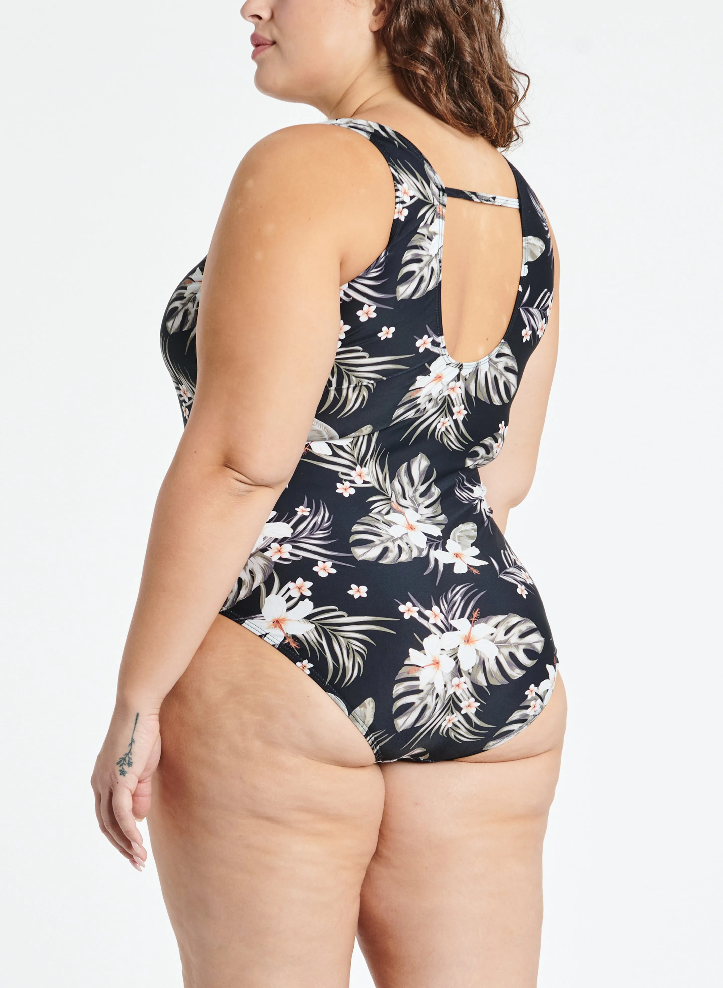 Leaf & Floral Print One-Piece Swimsuit sold by Laura product image thumbnail 2