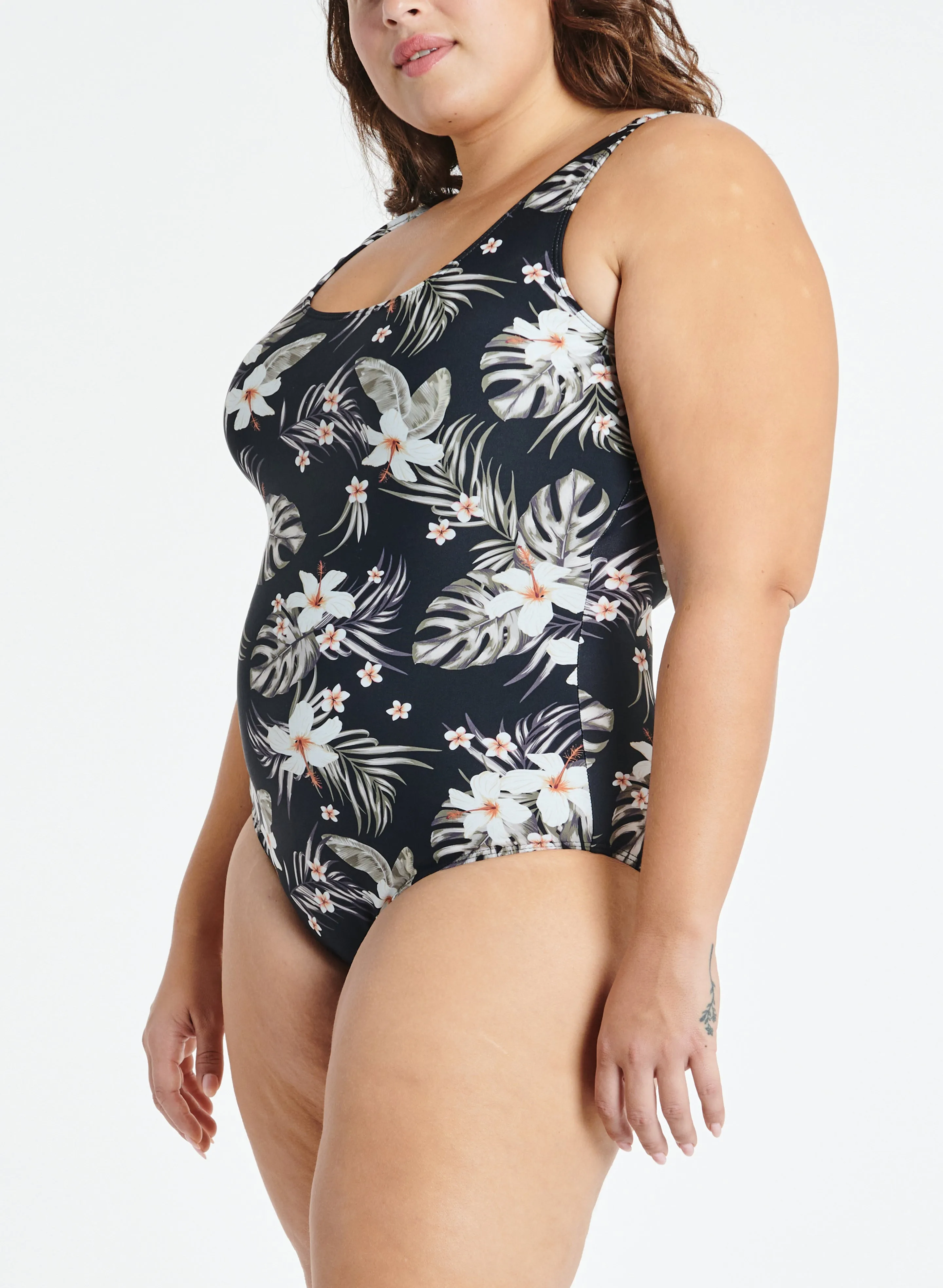 Leaf & Floral Print One-Piece Swimsuit sold by Laura product image thumbnail 3