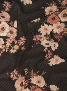 Pleated Floral Print Scarf sold by Laura