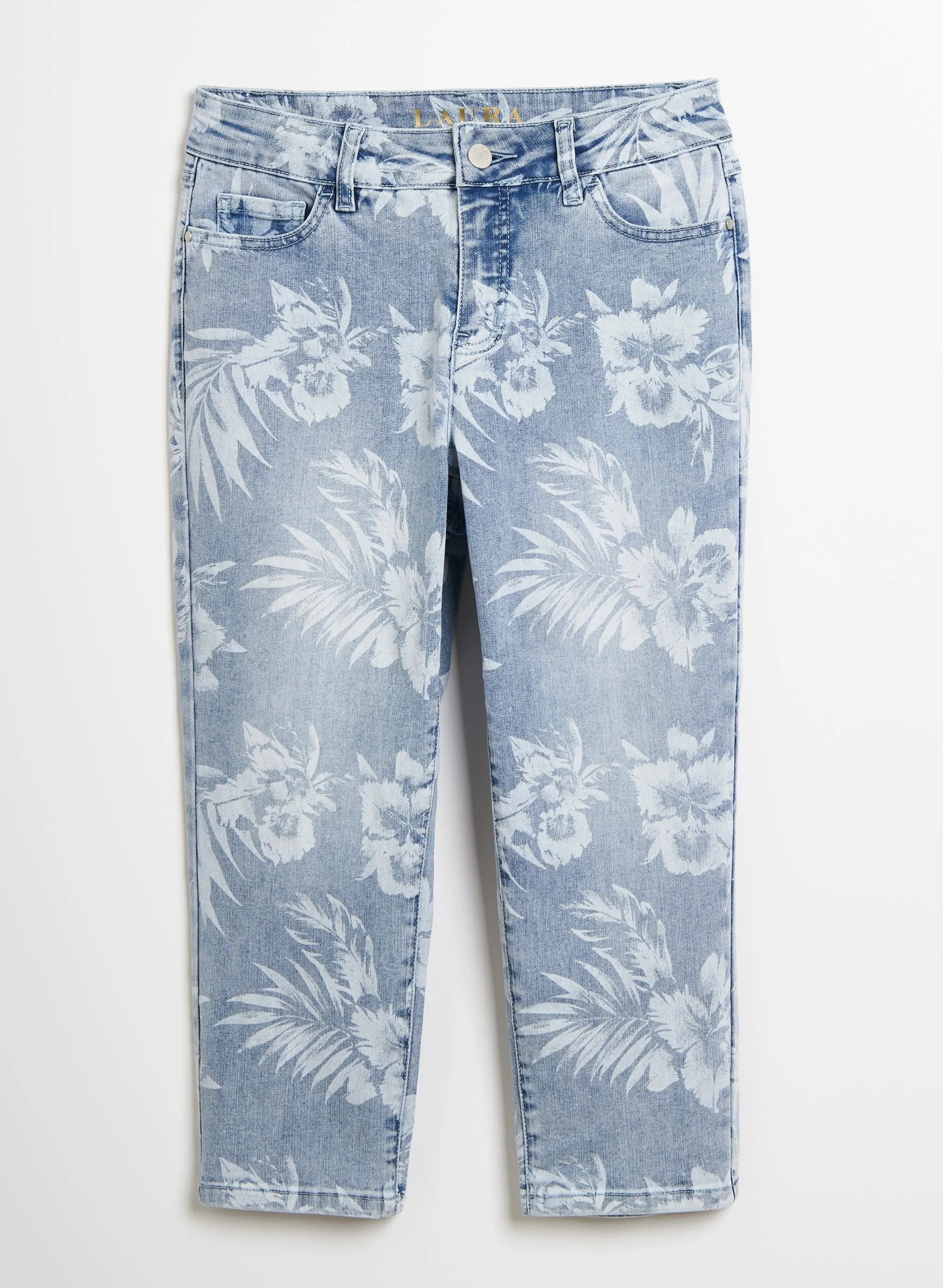 Palm Leaf Print Denim Capris sold by Laura product image thumbnail 5